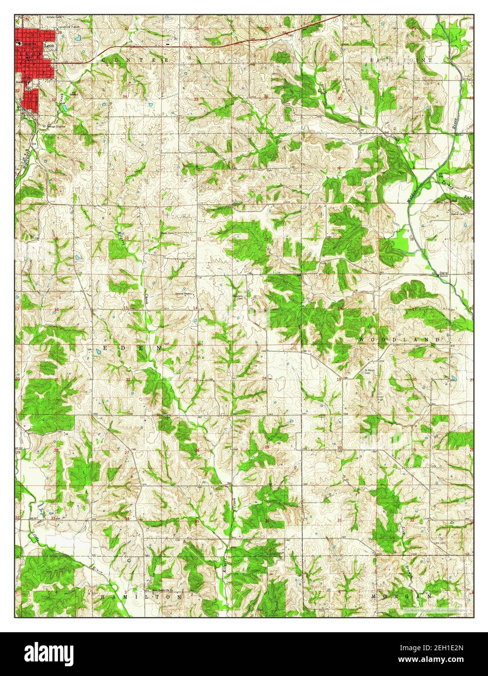 Leon, Iowa, map 1964, 124000, United States of America by Timeless