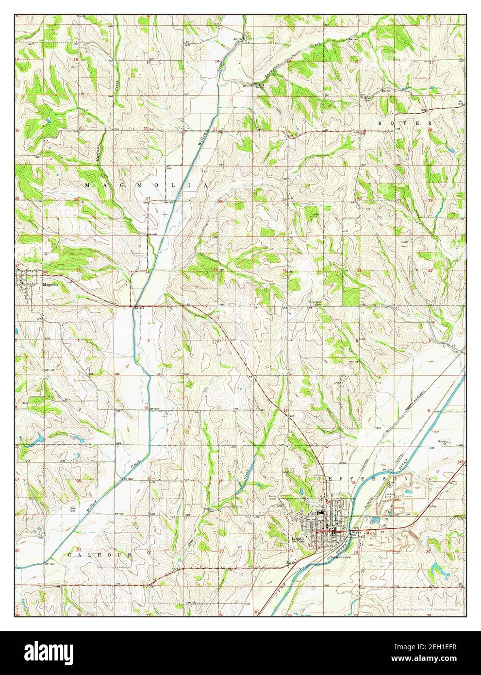 Logan, Iowa, map 1970, 124000, United States of America by Timeless