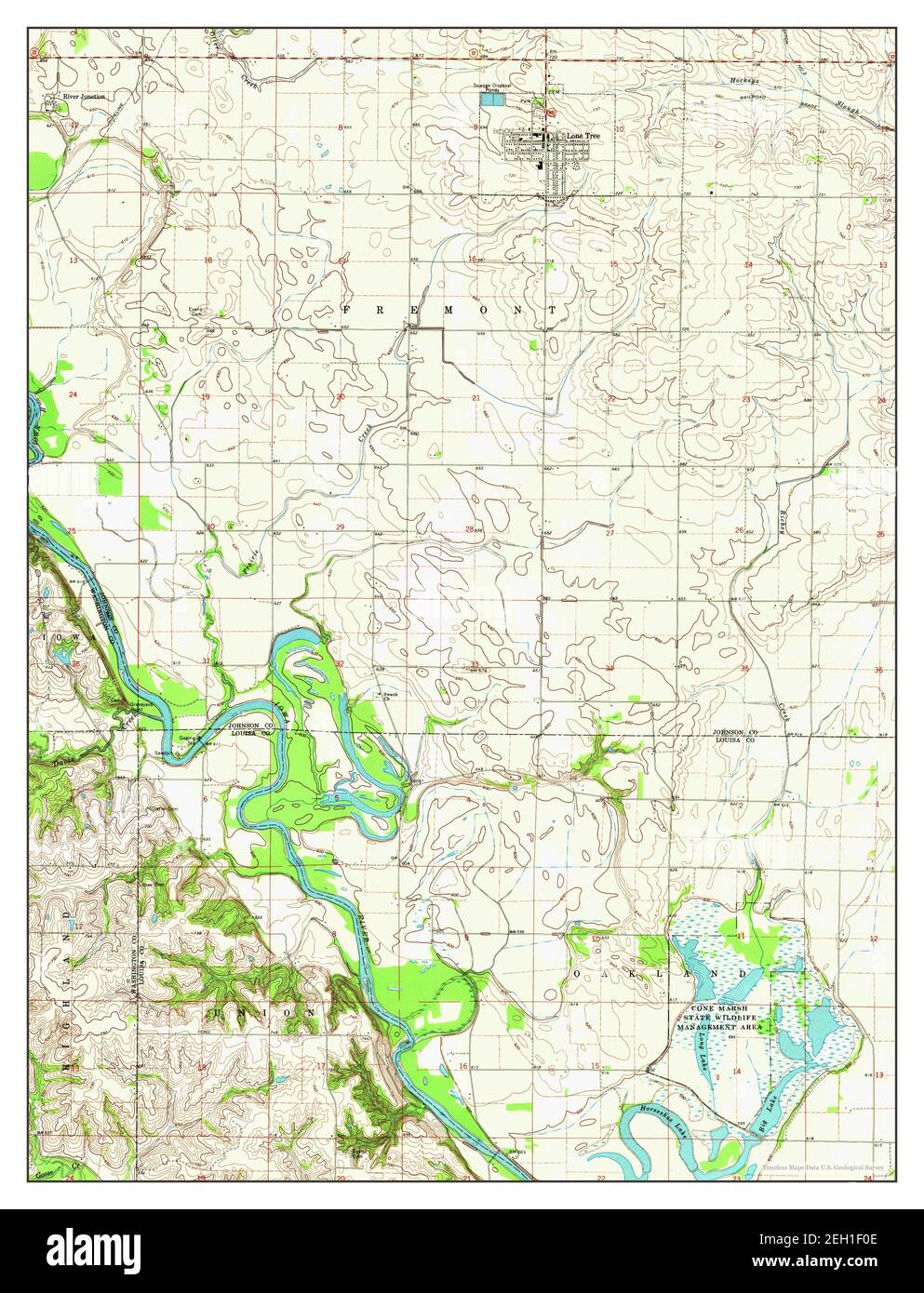 Lone Tree, Iowa, map 1969, 124000, United States of America by