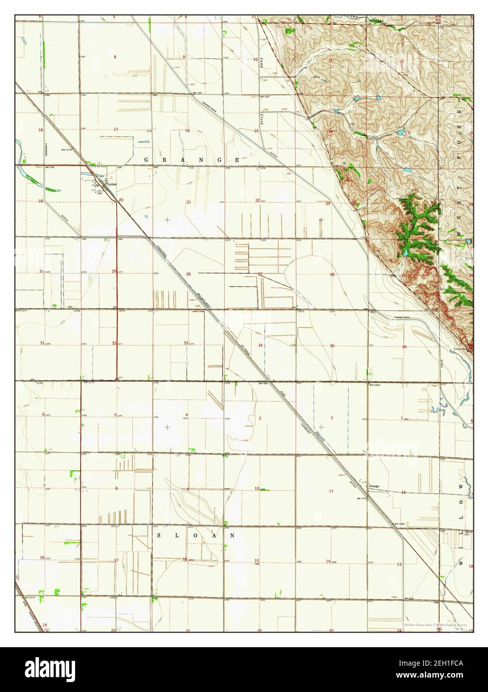 Luton, Iowa, map 1964, 124000, United States of America by Timeless