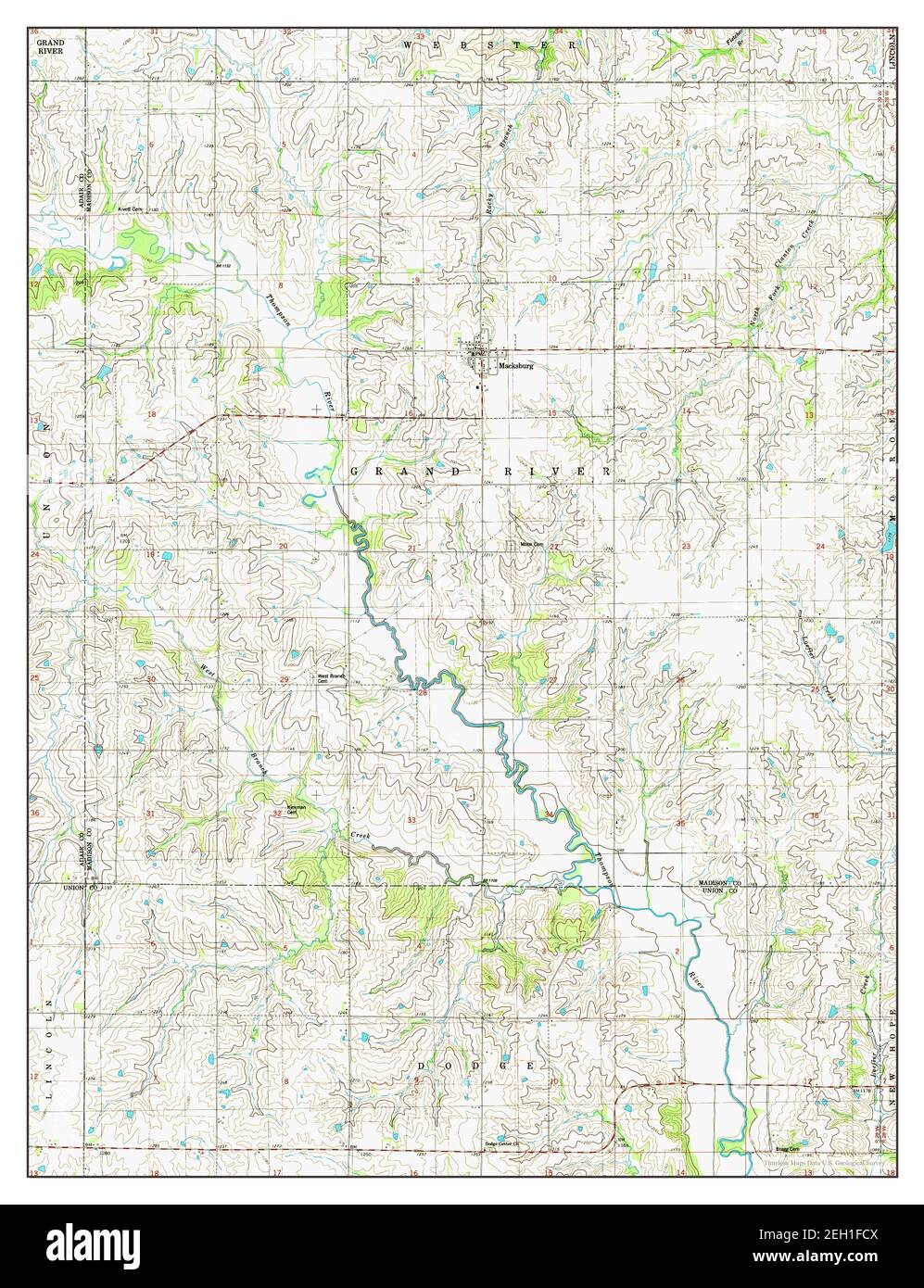 Macksburg, Iowa, map 1983, 124000, United States of America by
