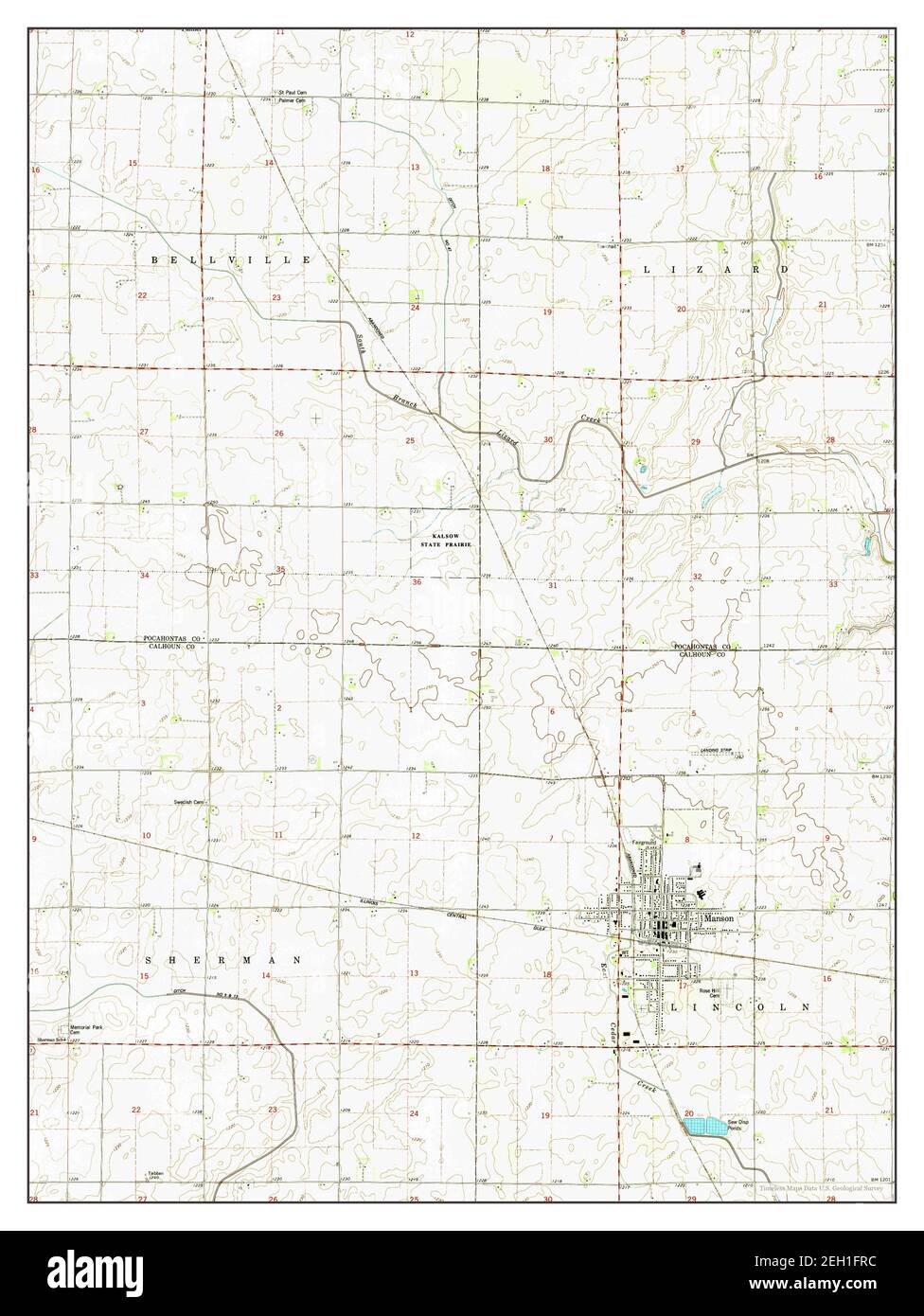 Manson, Iowa, map 1979, 124000, United States of America by Timeless