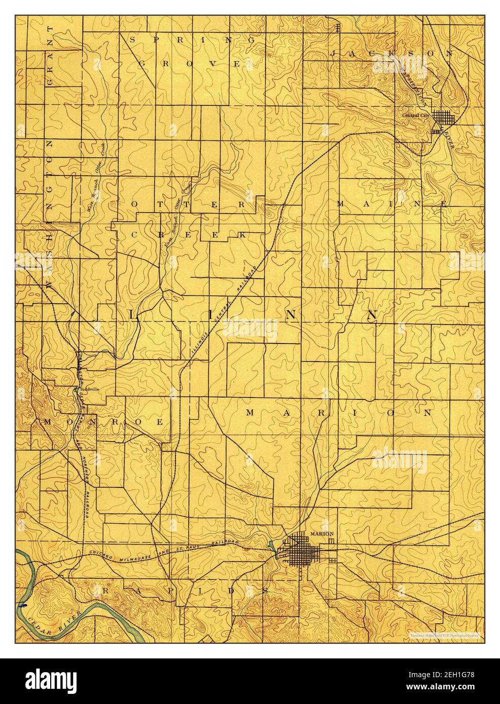Marion, Iowa, map 1889, 162500, United States of America by Timeless