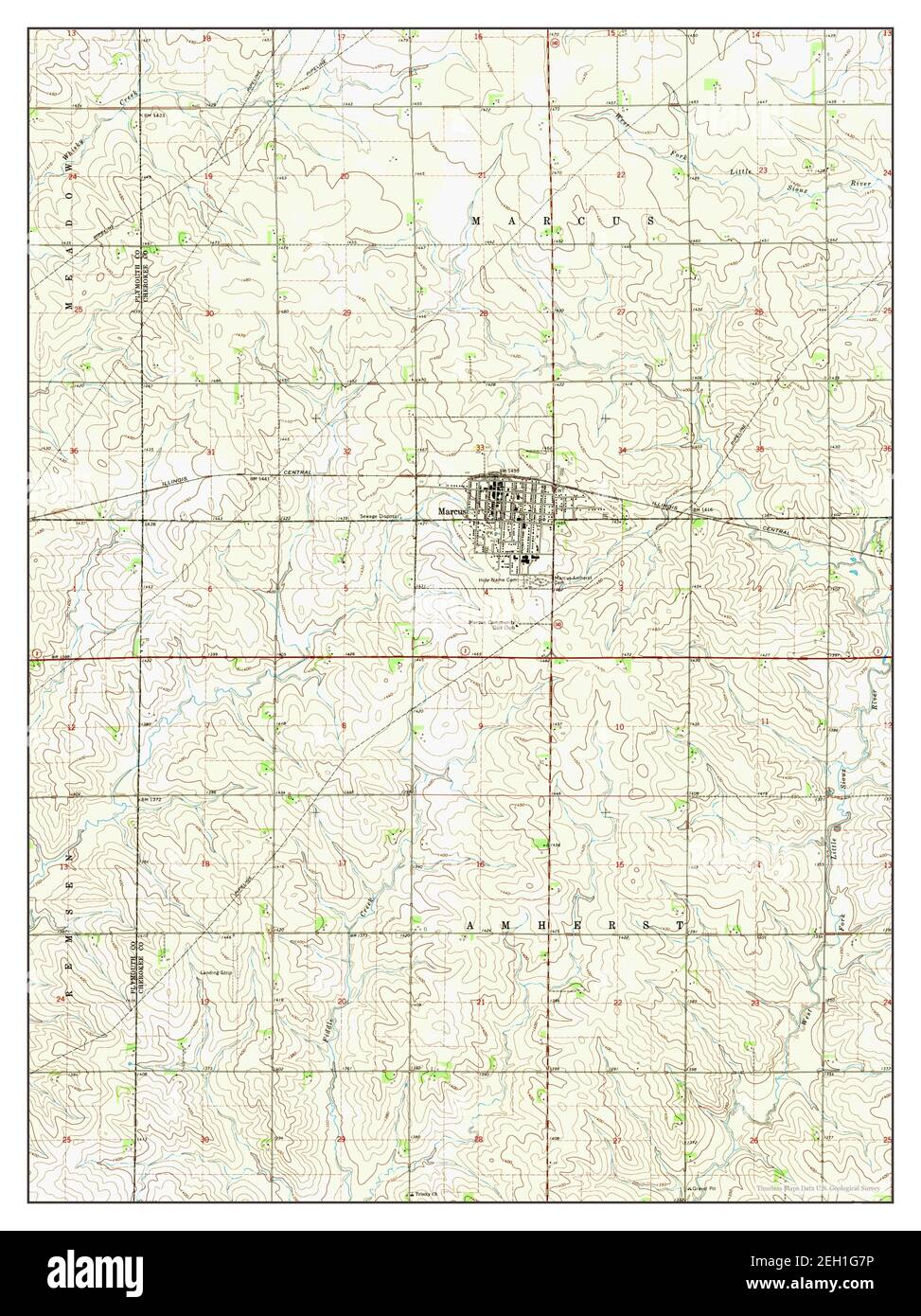 Marcus, Iowa, map 1969, 124000, United States of America by Timeless