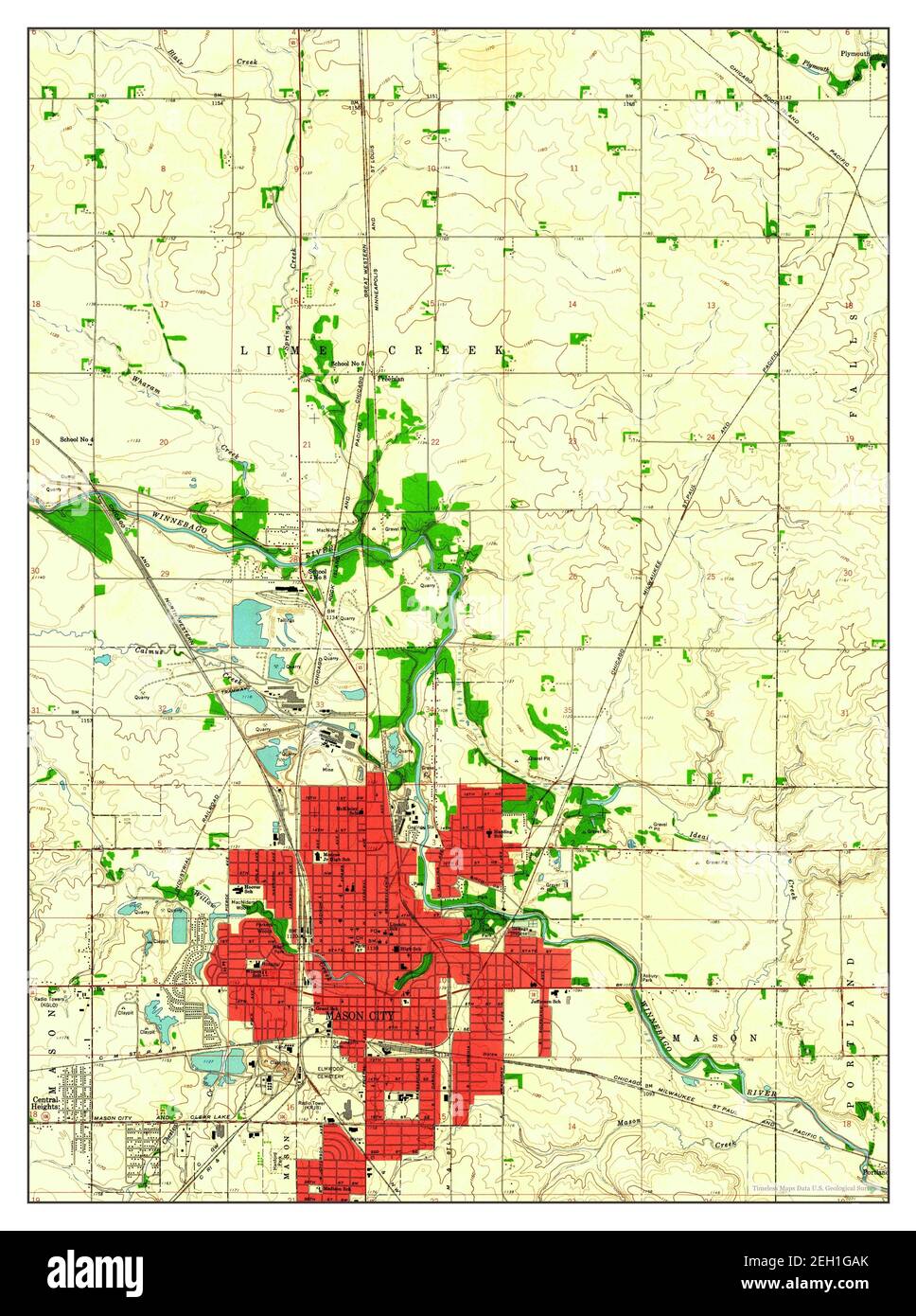 Mason City Iowa Map Mason City, Iowa, Map 1959, 1:24000, United States Of America By Timeless  Maps, Data U.s. Geological Survey Stock Photo - Alamy