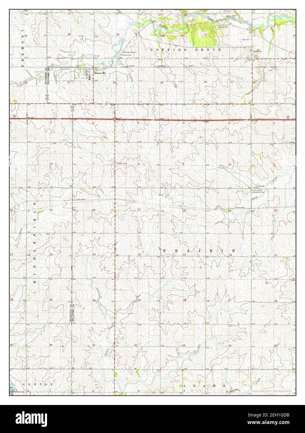 Masonville, Iowa, map 1973, 124000, United States of America by