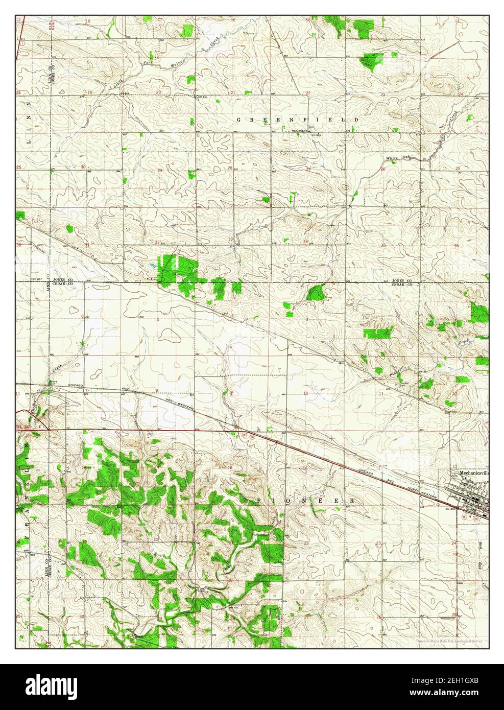 Mechanicsville, Iowa, map 1965, 124000, United States of America by