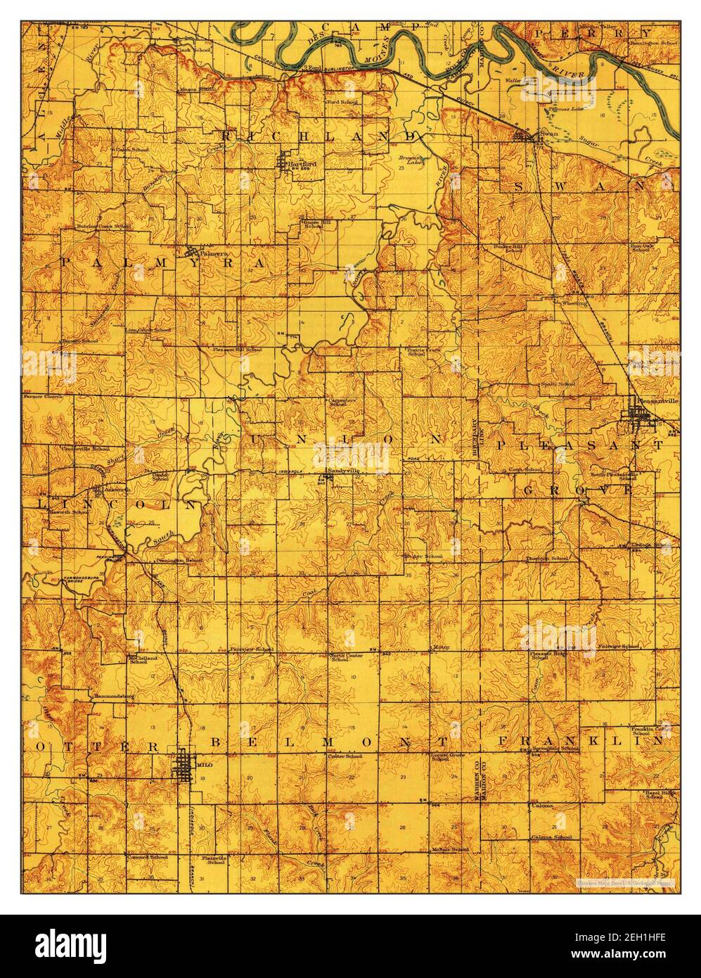 Milo, Iowa, map 1910, 162500, United States of America by Timeless