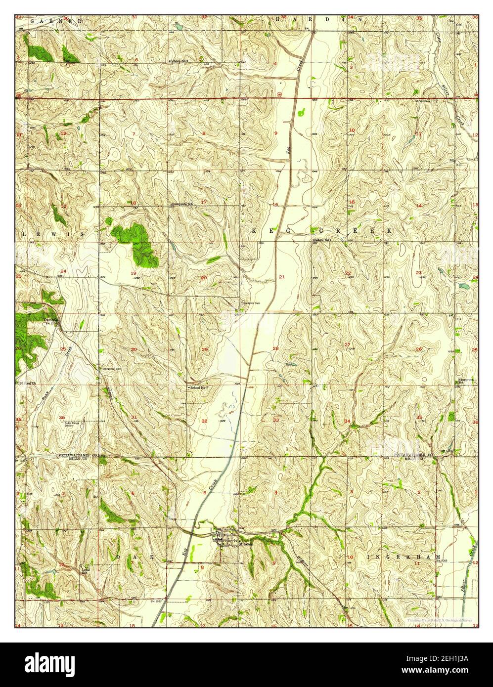 Mineola, Iowa, map 1956, 1:24000, United States of America by Timeless ...