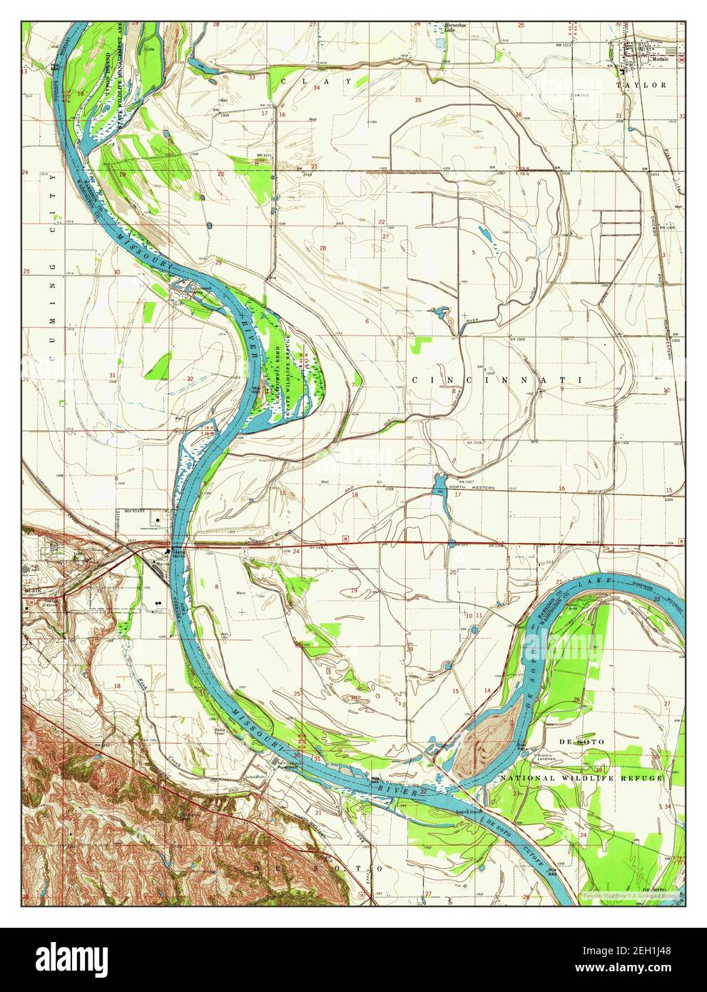 Modale, Iowa, map 1970, 124000, United States of America by Timeless