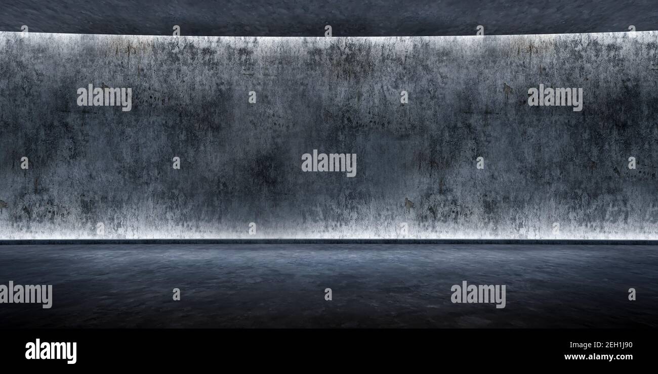 3d blank concrete space with lights Stock Photo