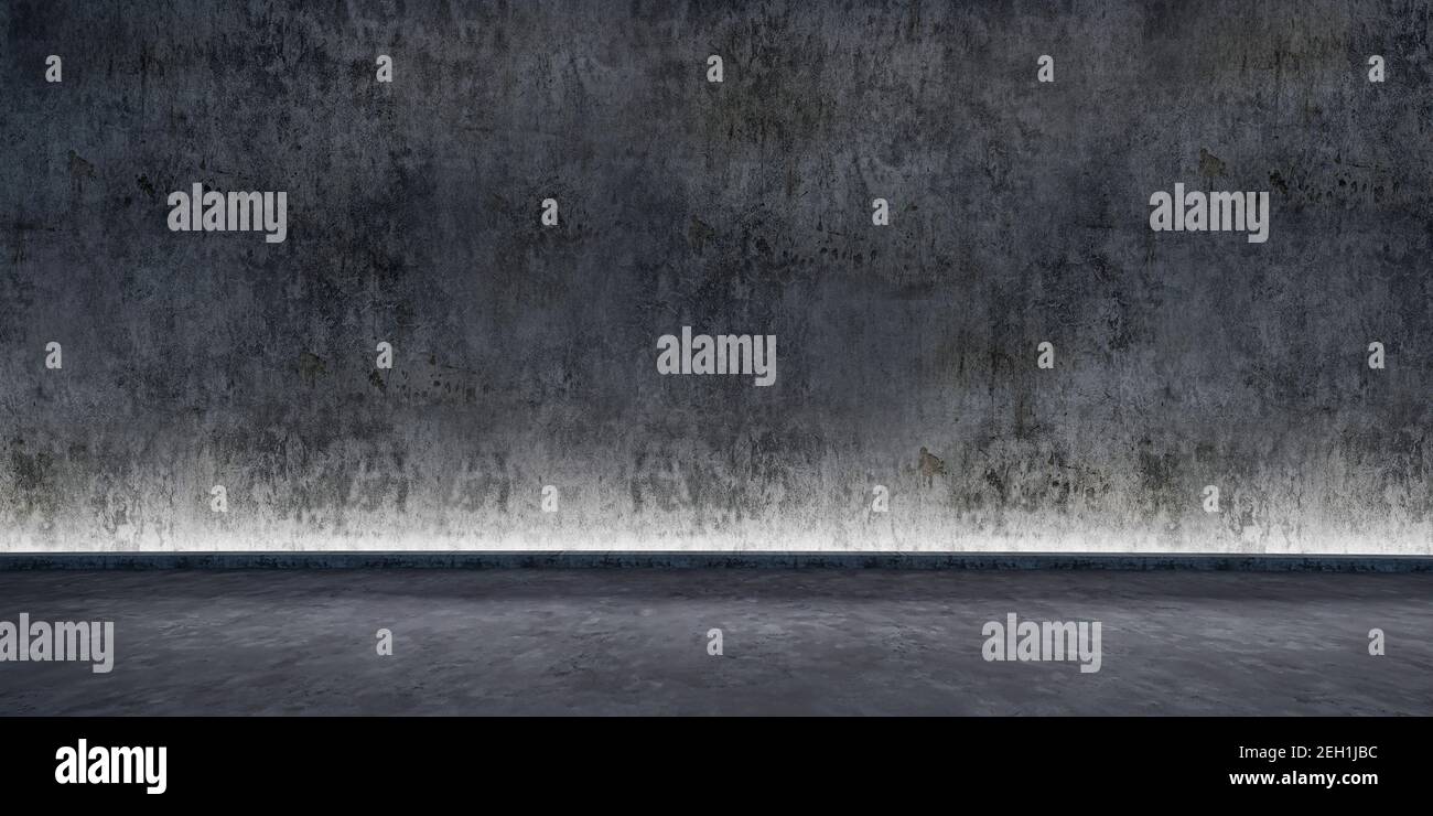 3d blank concrete space with lights Stock Photo