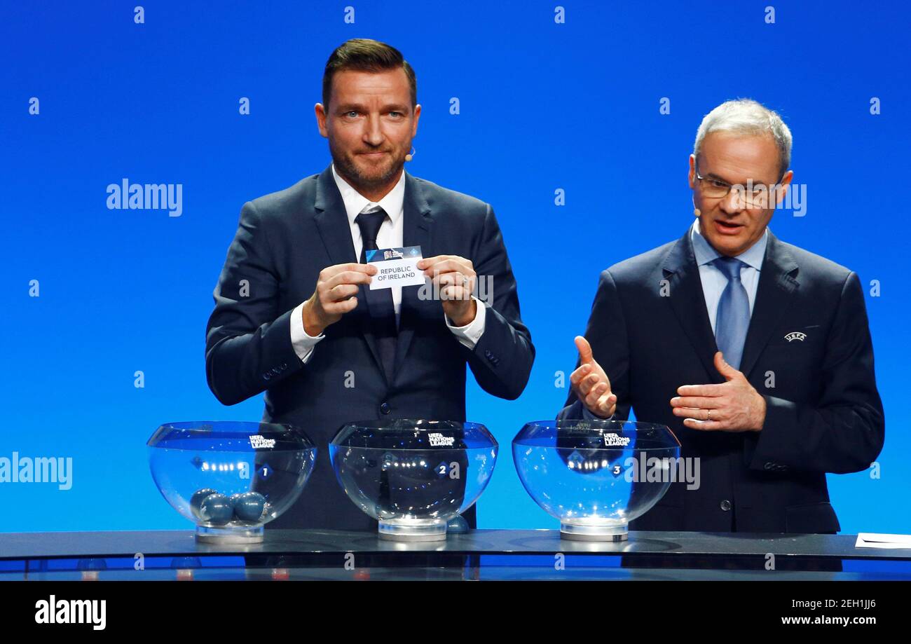 Soccer Football Uefa Nations League Group Draw Lausanne Switzerland January 24 2018 Vladimir Smicer Draws Republic Of Ireland In Group 4 League B Reuters Pierre Albouy Stock Photo Alamy