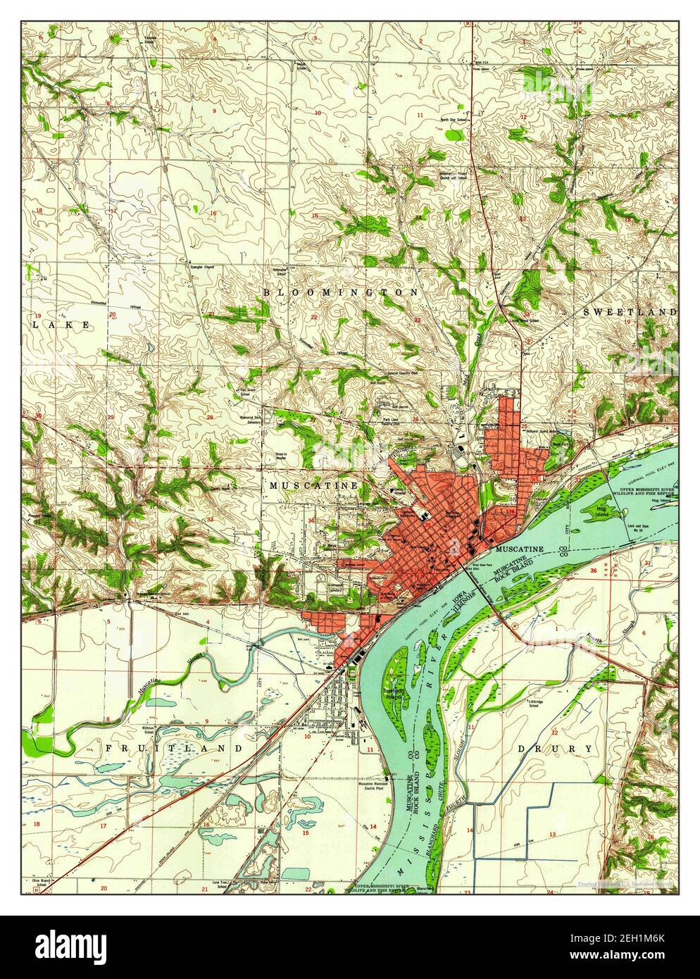 Muscatine iowa map Cut Out Stock Images & Pictures Alamy