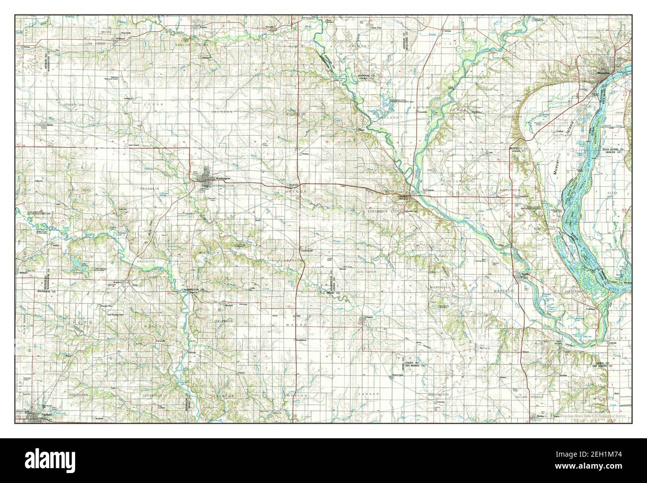 Muscatine, Iowa, map 1984, 1100000, United States of America by