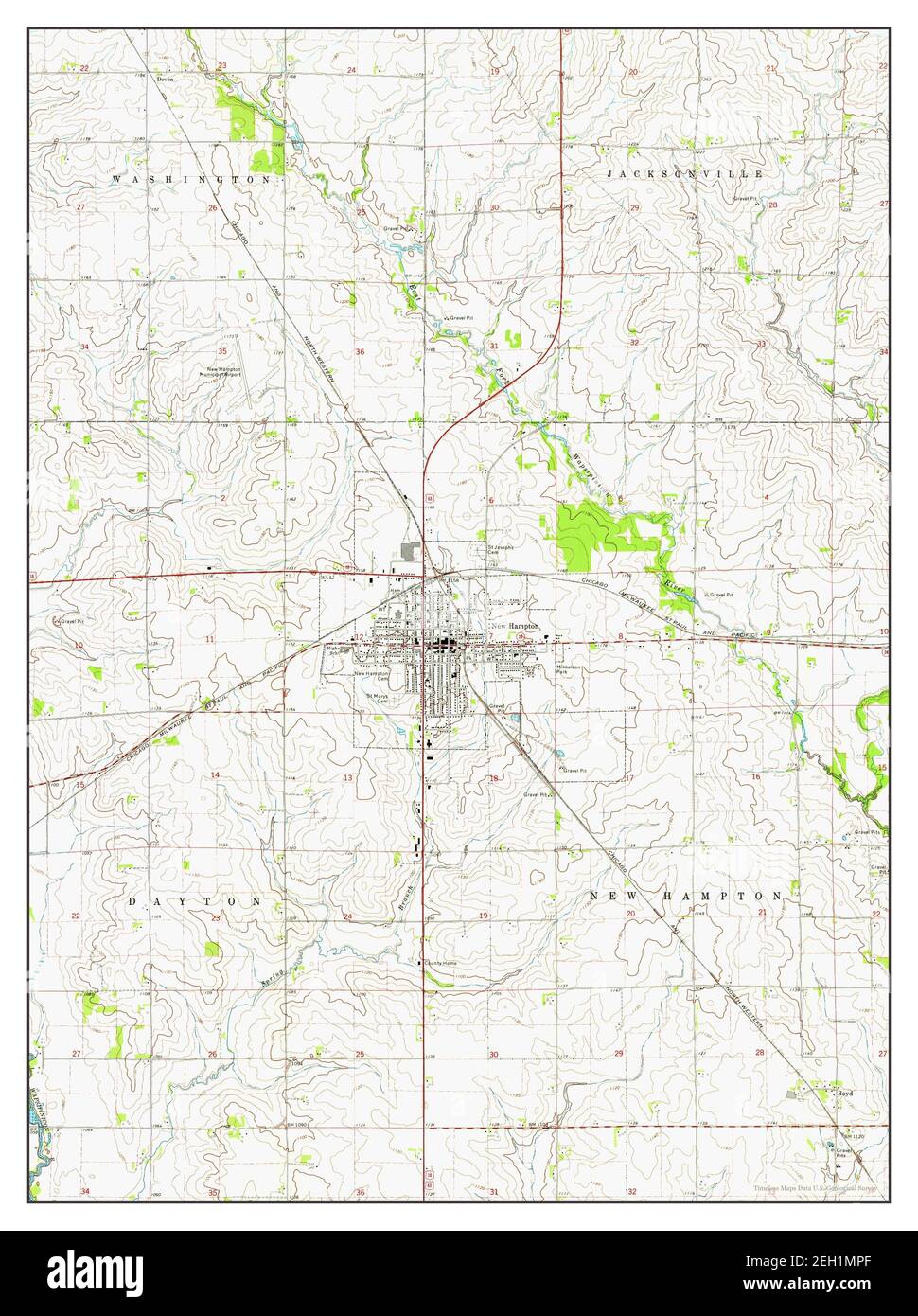 New Hampton, Iowa, map 1972, 124000, United States of America by