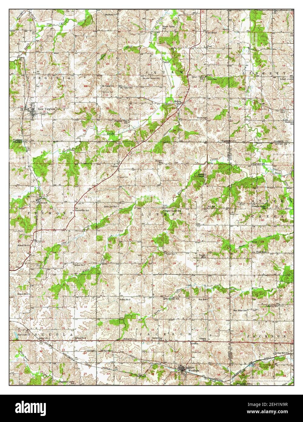 New Virginia, Iowa, map 1950, 162500, United States of America by