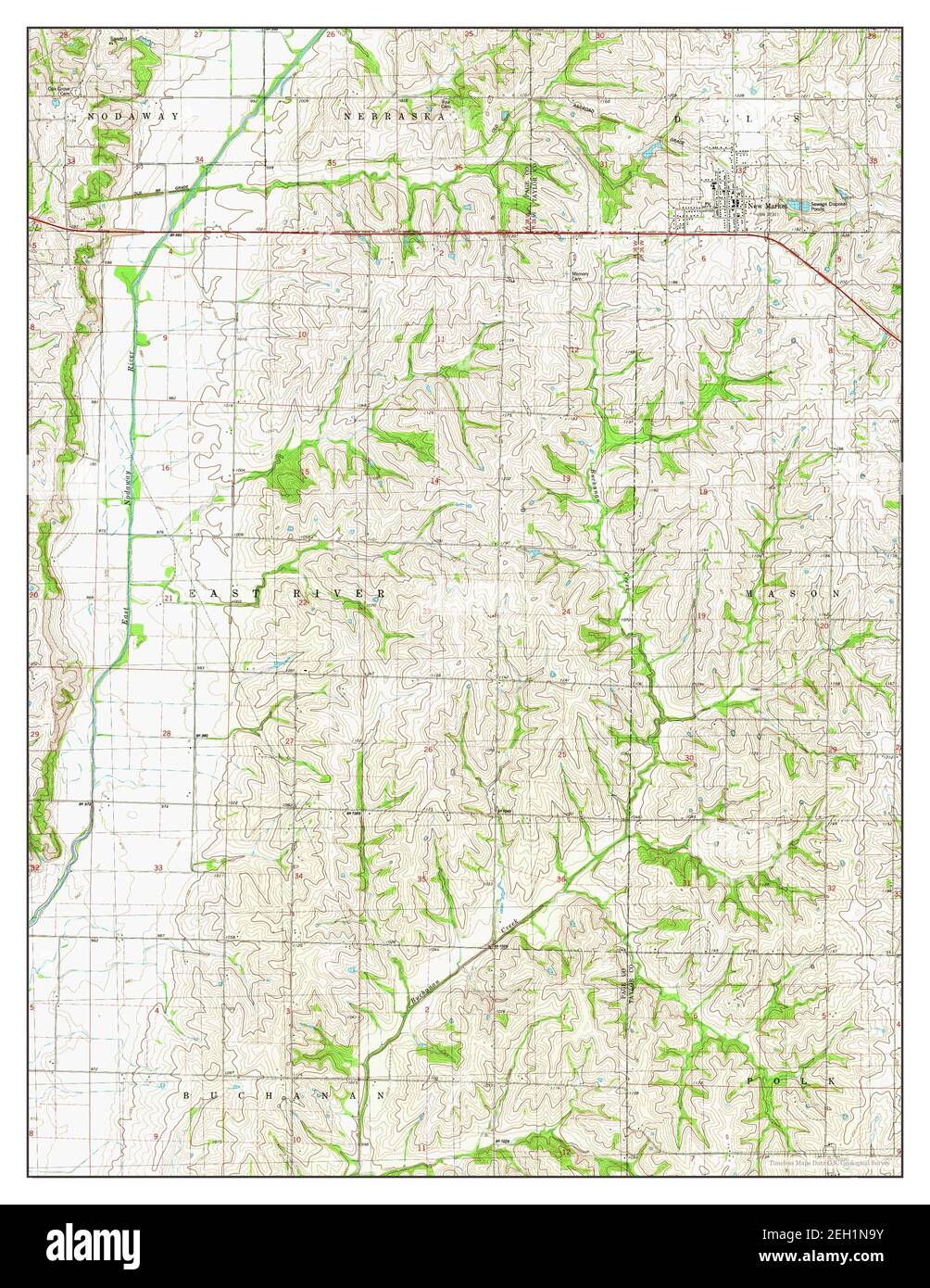 New Market, Iowa, map 1980, 1:24000, United States of America by Timeless Maps, data U.S. Geological Survey Stock Photo
