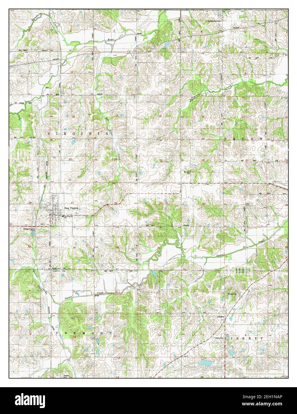 New Virginia, Iowa, map 1983, 124000, United States of America by