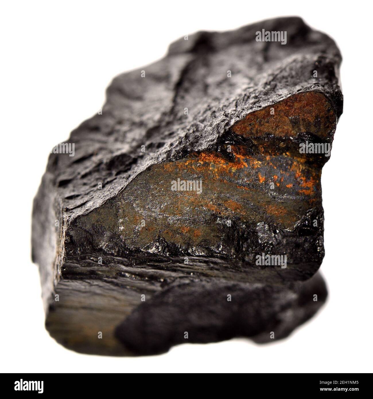 Cannel Coal - bituminous coal / oil shale. UK Stock Photo