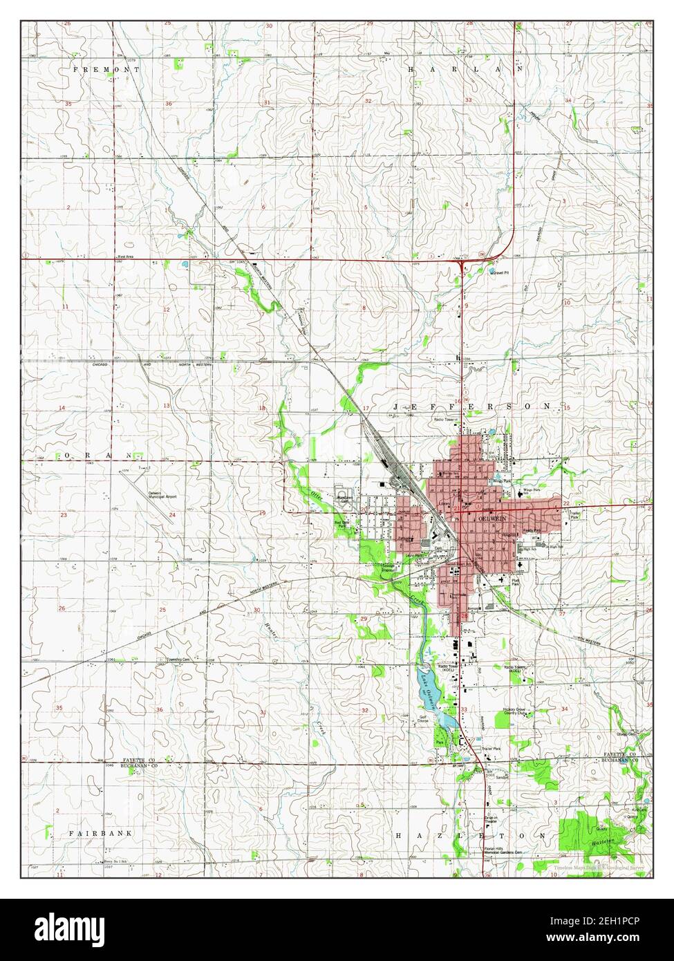 Oelwein, Iowa, map 1981, 124000, United States of America by Timeless