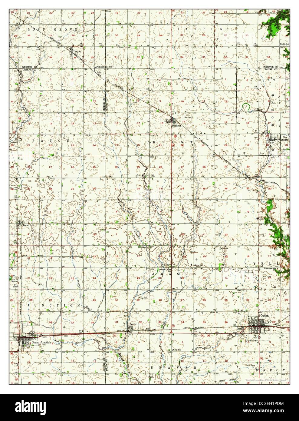 Ogden, Iowa, map 1951, 162500, United States of America by Timeless