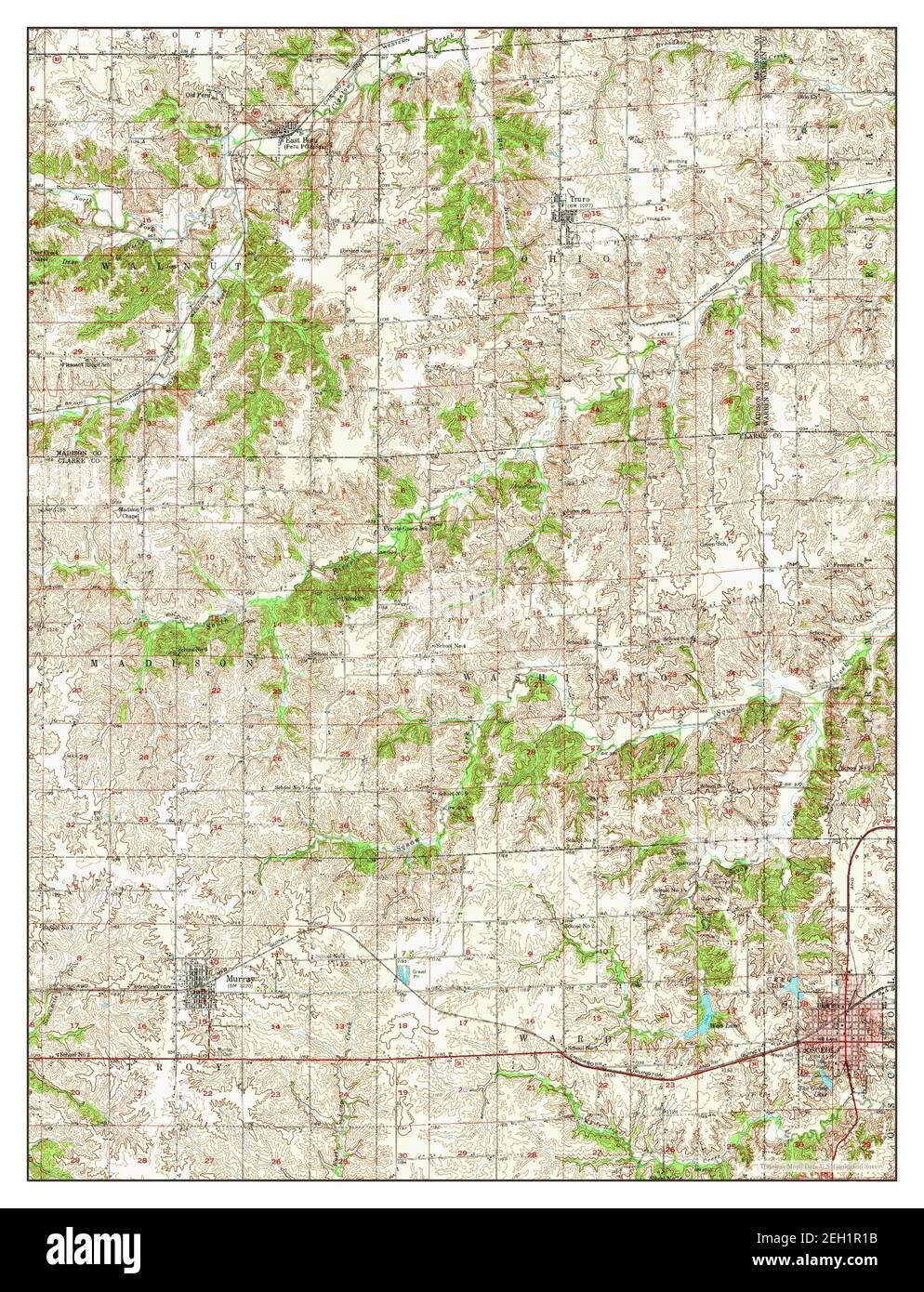 Osceola, Iowa, map 1951, 1:62500, United States of America by Timeless ...