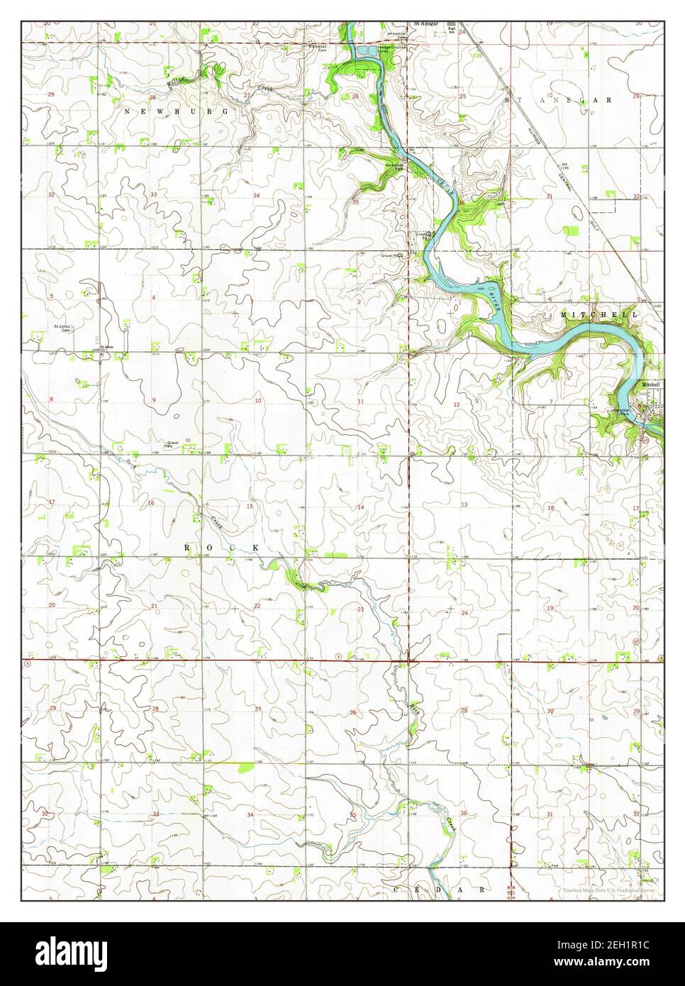 Osage SW, Iowa, map 1972, 124000, United States of America by Timeless