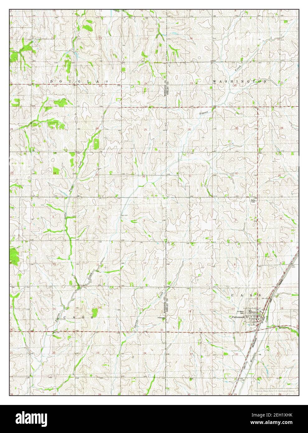 Portsmouth, Iowa, map 1978, 124000, United States of America by
