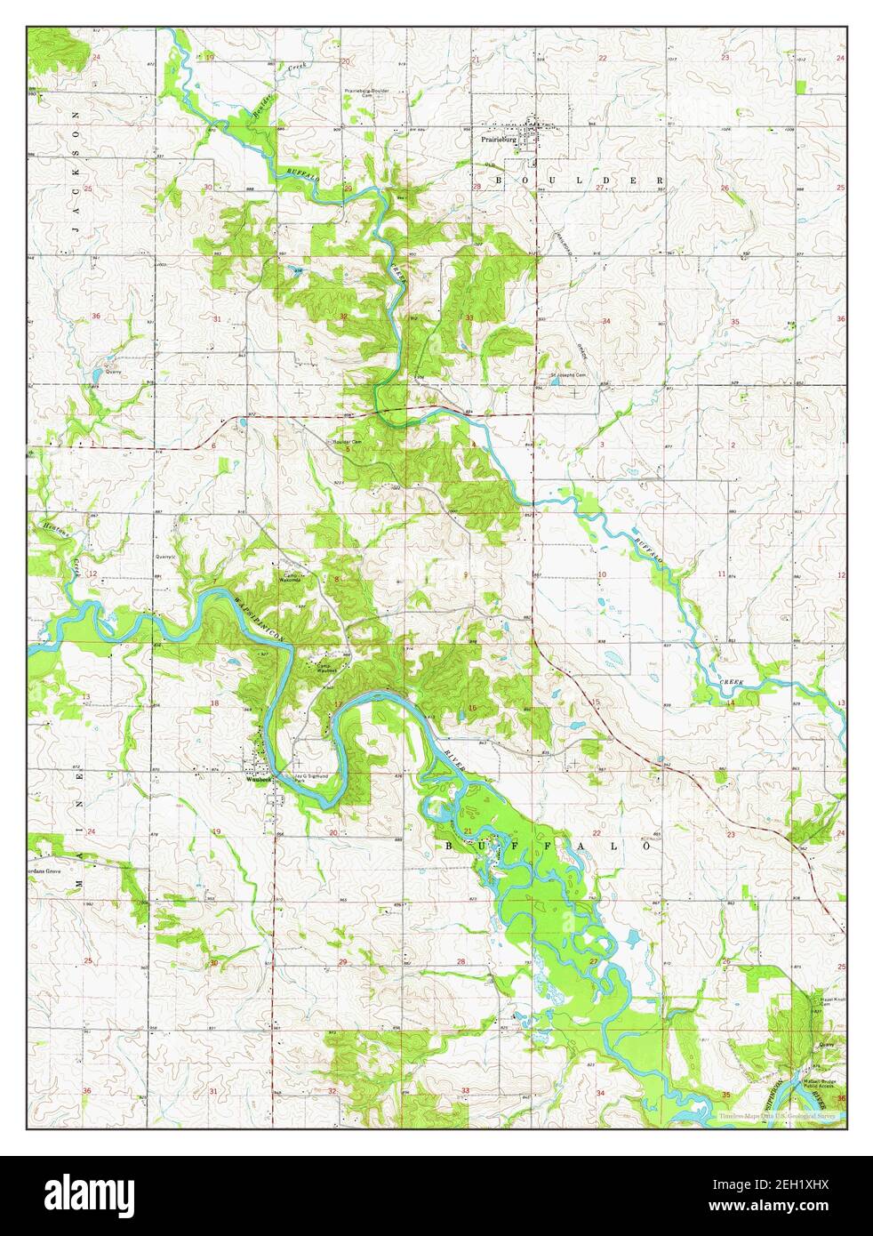 Prairieburg, Iowa, map 1973, 124000, United States of America by
