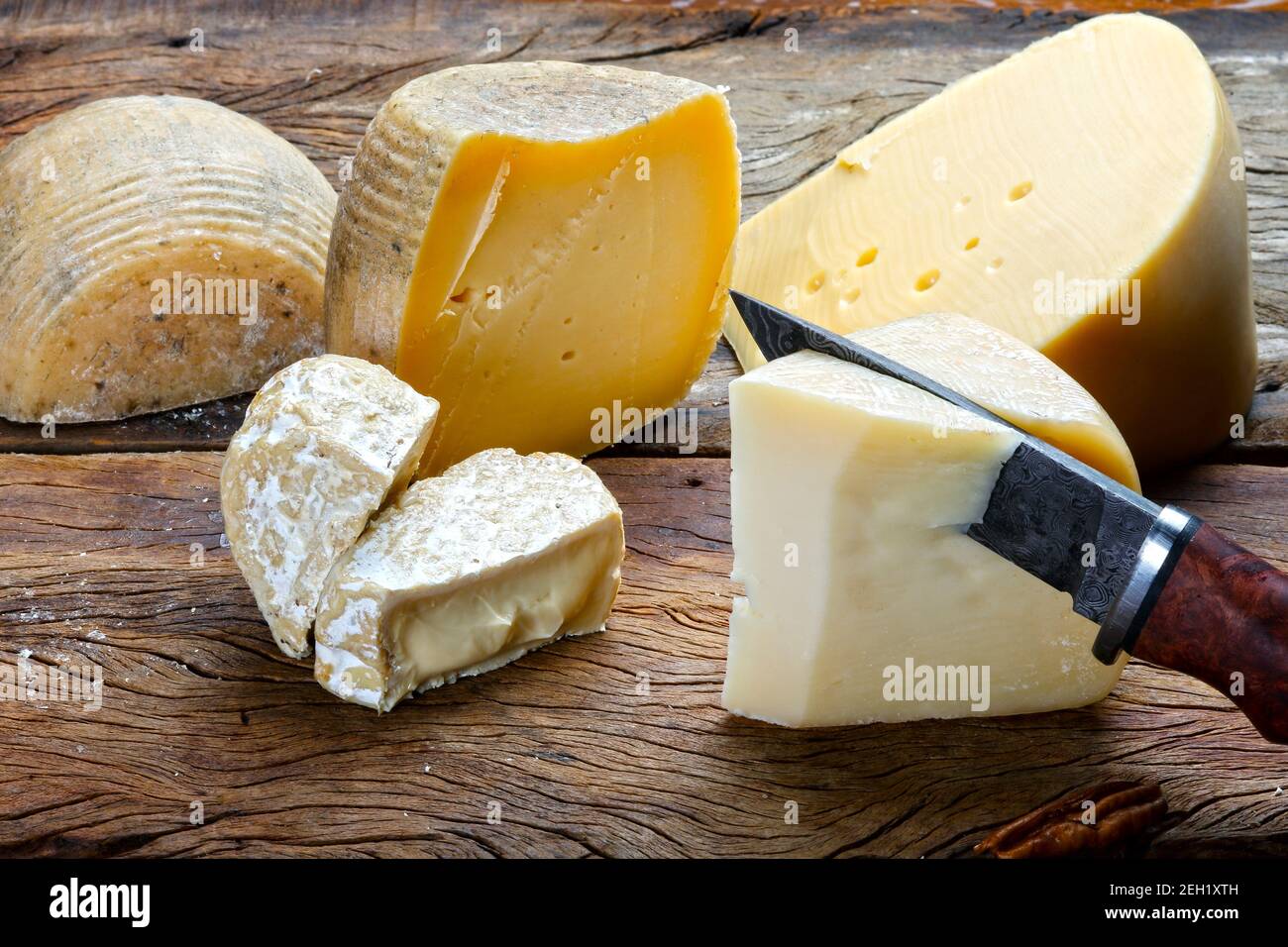 Variety french soft cheeses hi-res stock photography and images - Alamy
