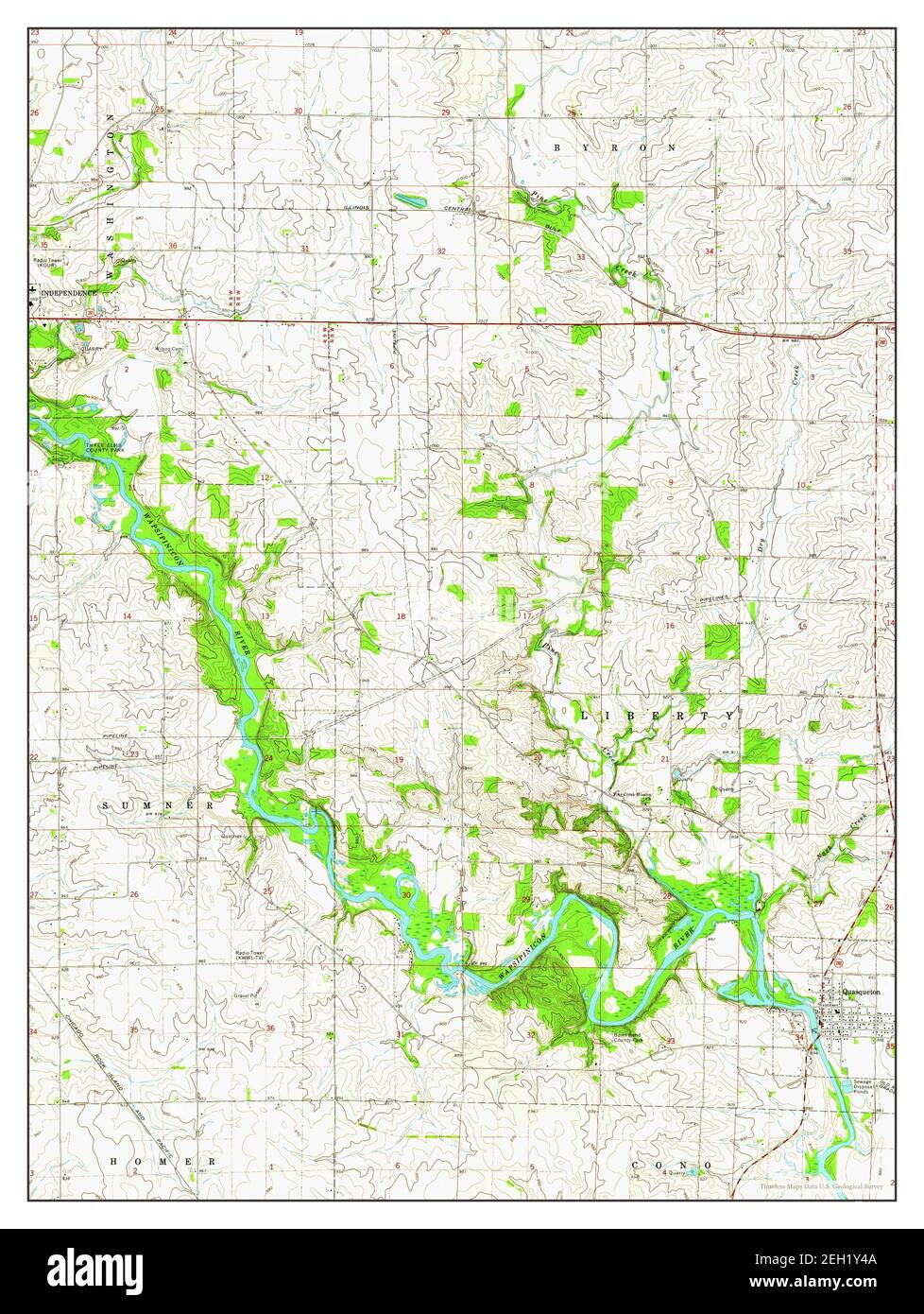 Quasqueton, Iowa, map 1973, 124000, United States of America by