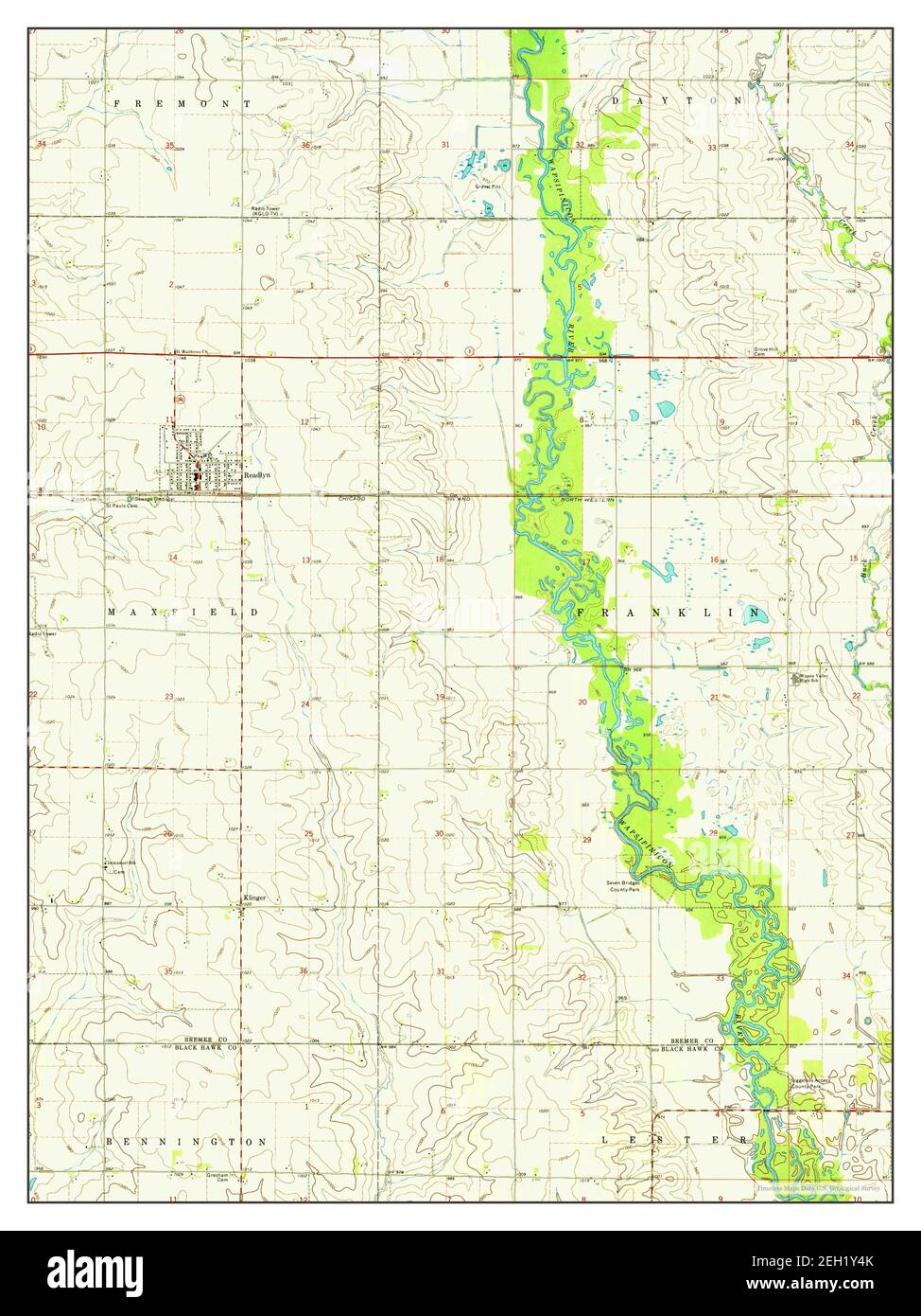 Readlyn, Iowa, map 1971, 124000, United States of America by Timeless