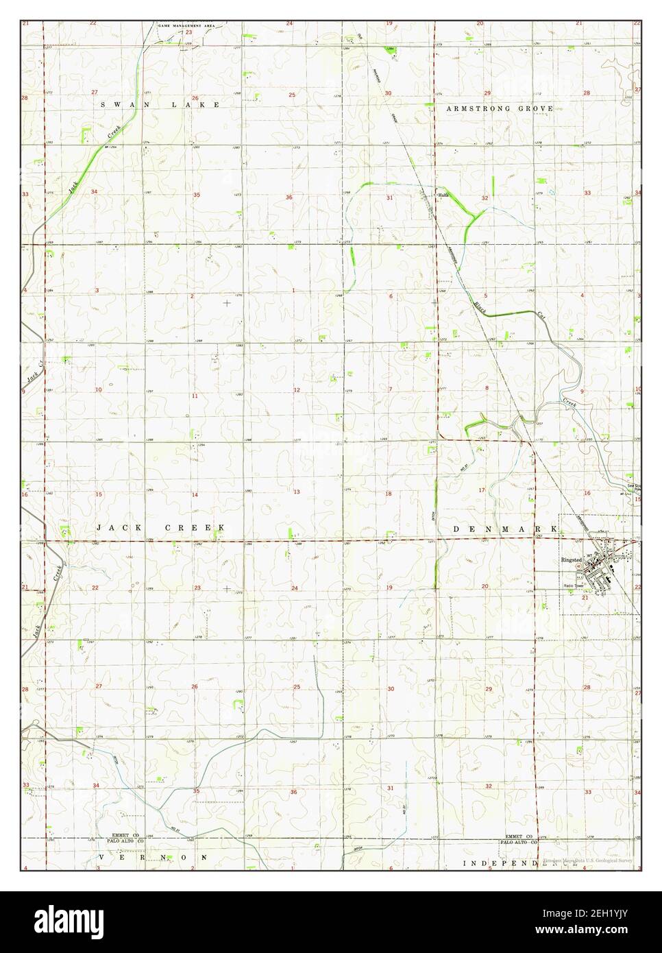 Ringsted, Iowa, map 1980, 124000, United States of America by Timeless