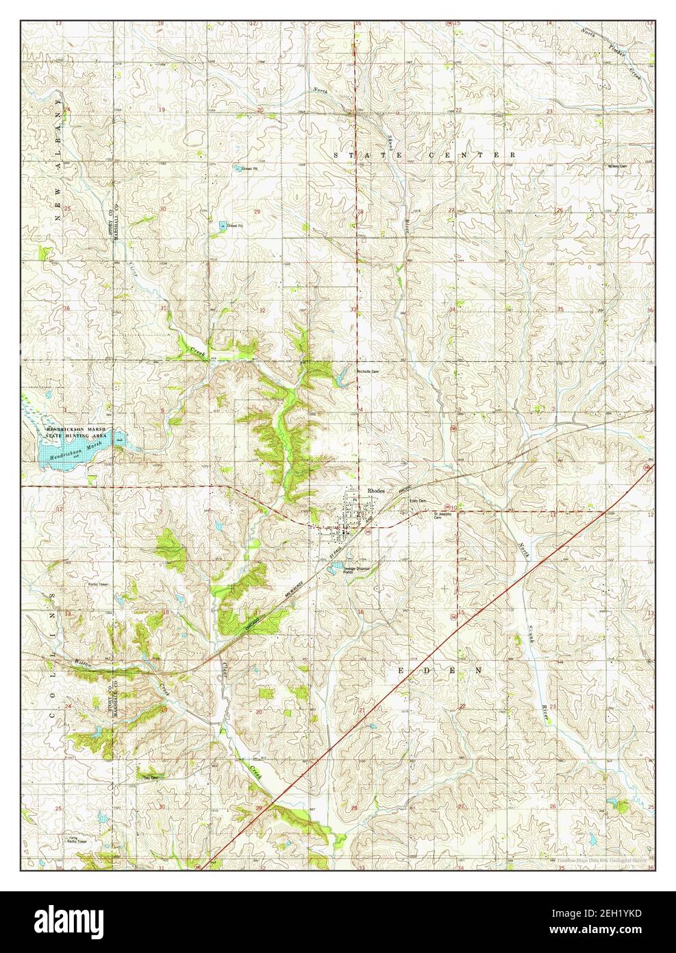 Rhodes, Iowa, map 1975, 124000, United States of America by Timeless Maps, data U.S. Geological
