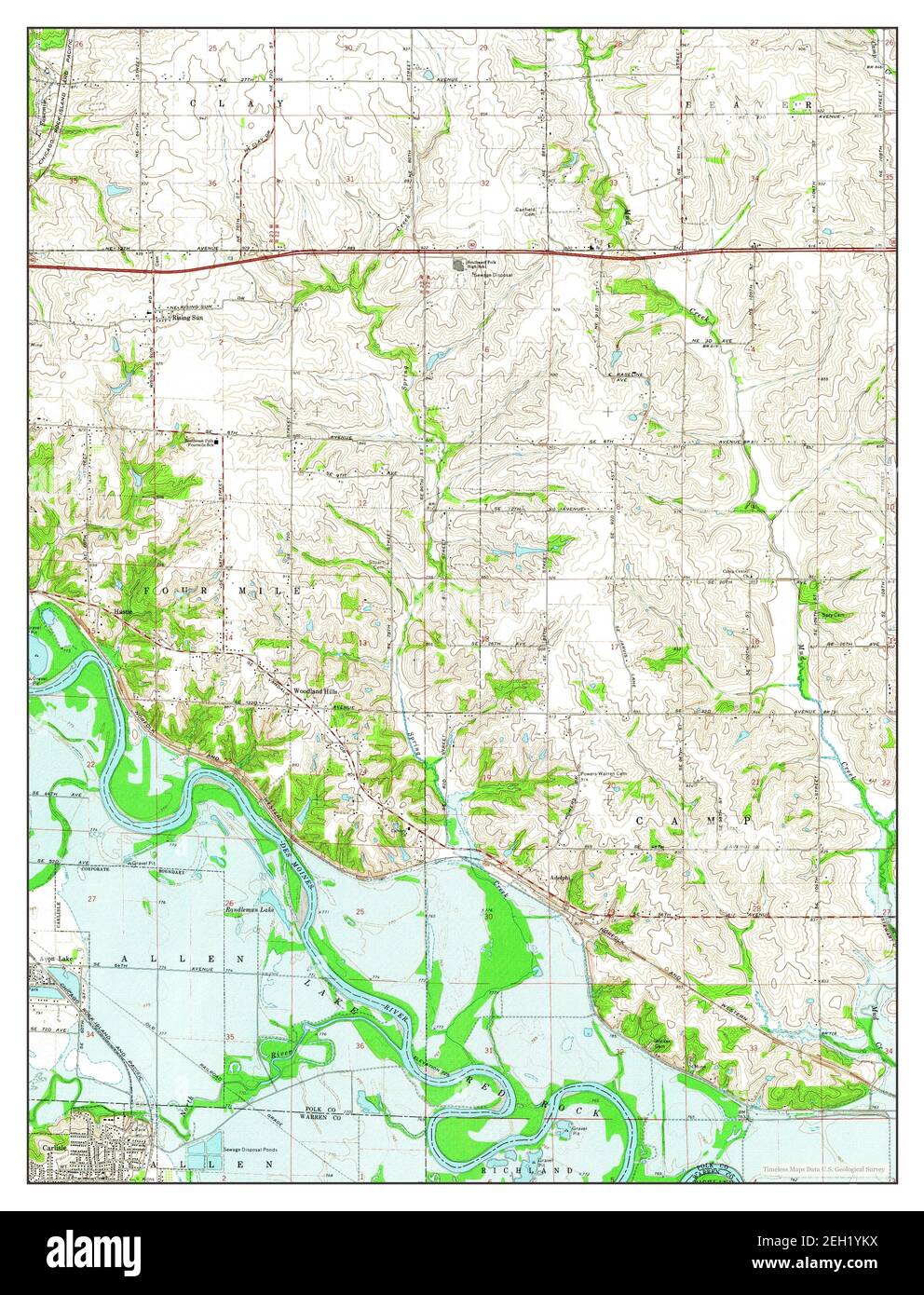 Rising Sun, Iowa, map 1972, 124000, United States of America by