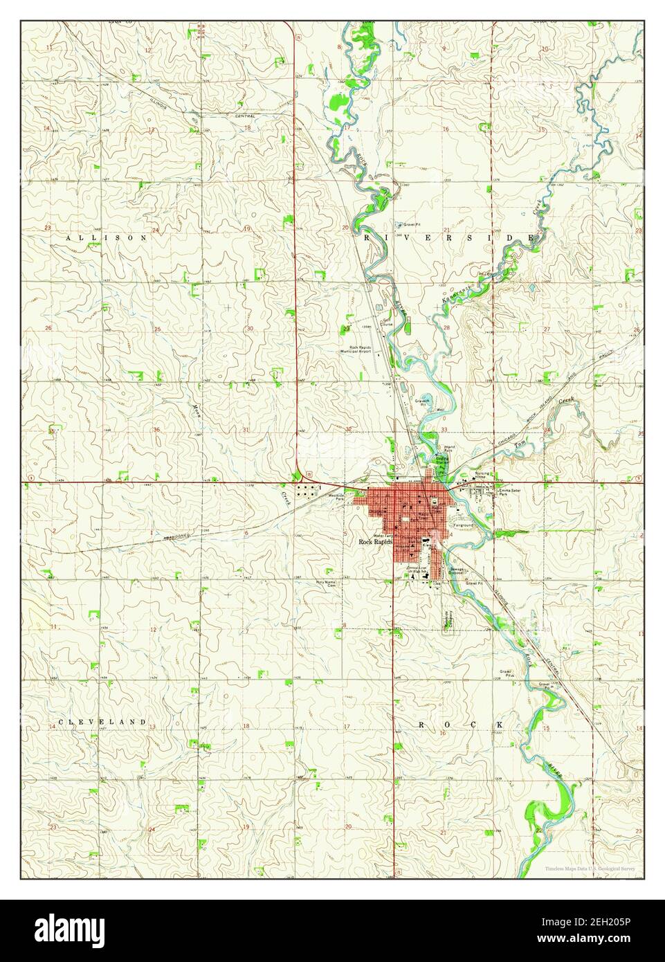 Map of rock rapids Cut Out Stock Images & Pictures Alamy