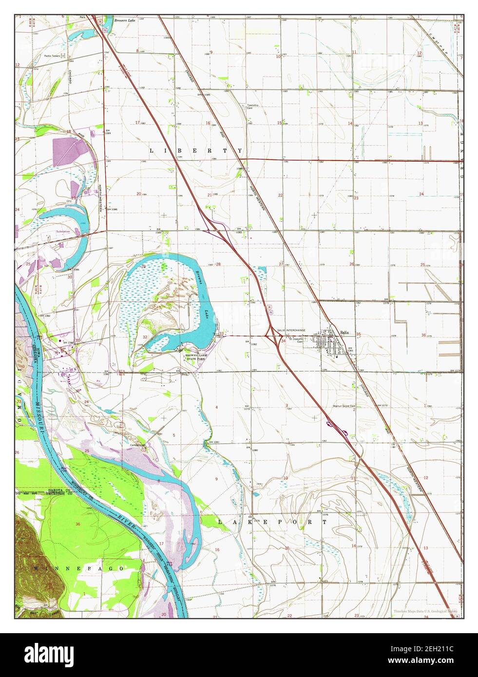 Salix, Iowa, map 1964, 1:24000, United States of America by Timeless Maps, data U.S. Geological Survey Stock Photo