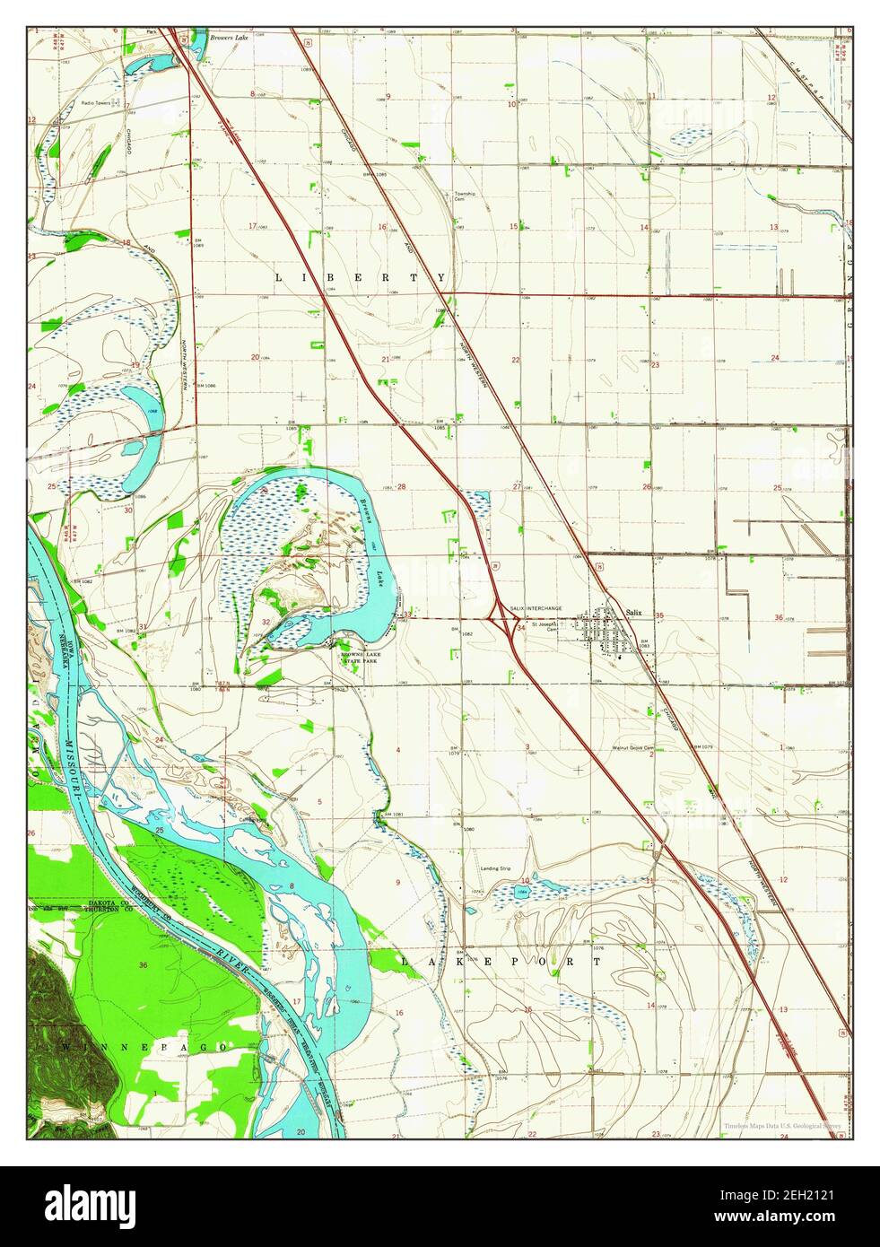 Salix, Iowa, map 1964, 1:24000, United States of America by Timeless Maps, data U.S. Geological Survey Stock Photo