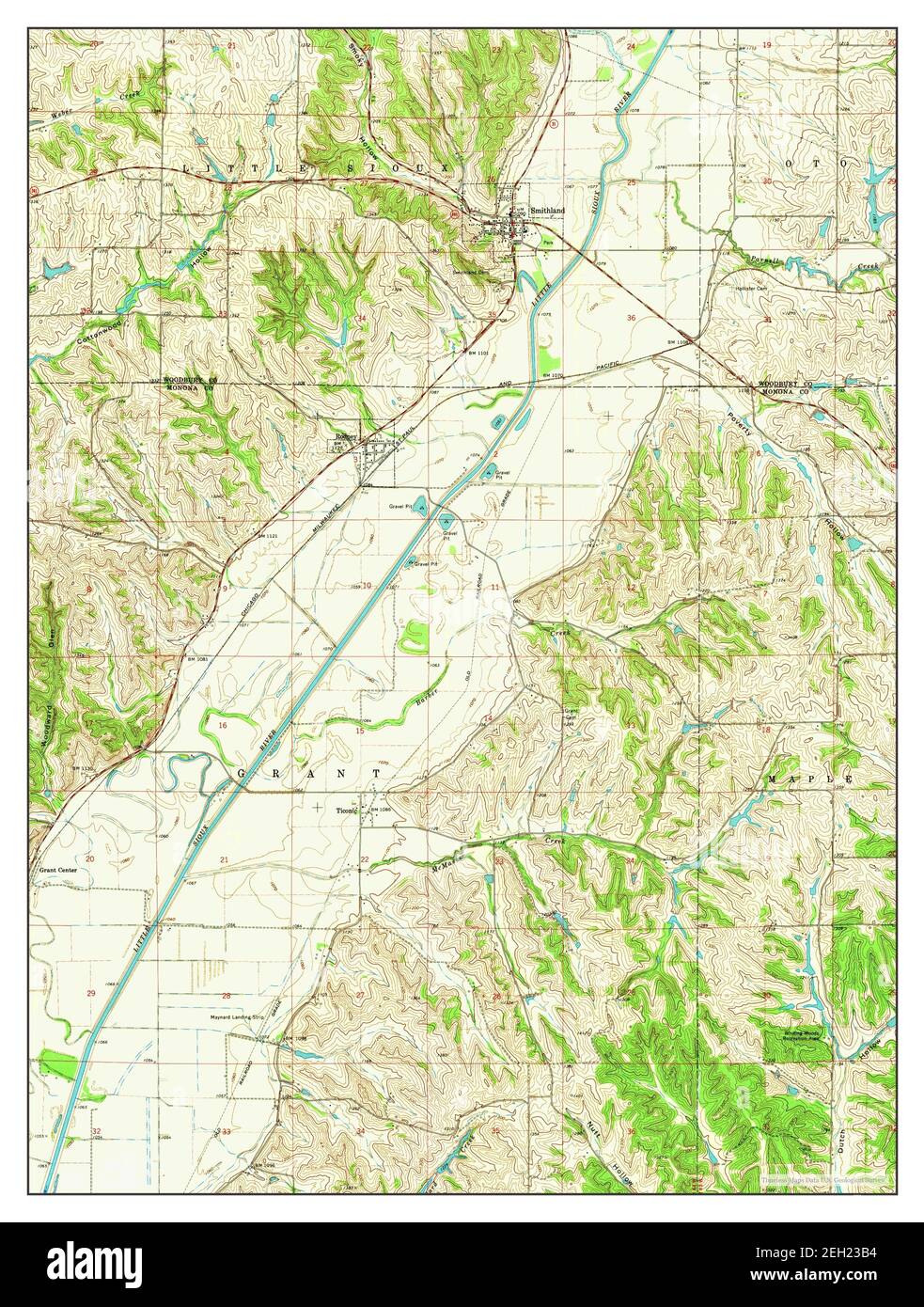 Smithland, Iowa, map 1969, 124000, United States of America by Timeless Maps, data U.S