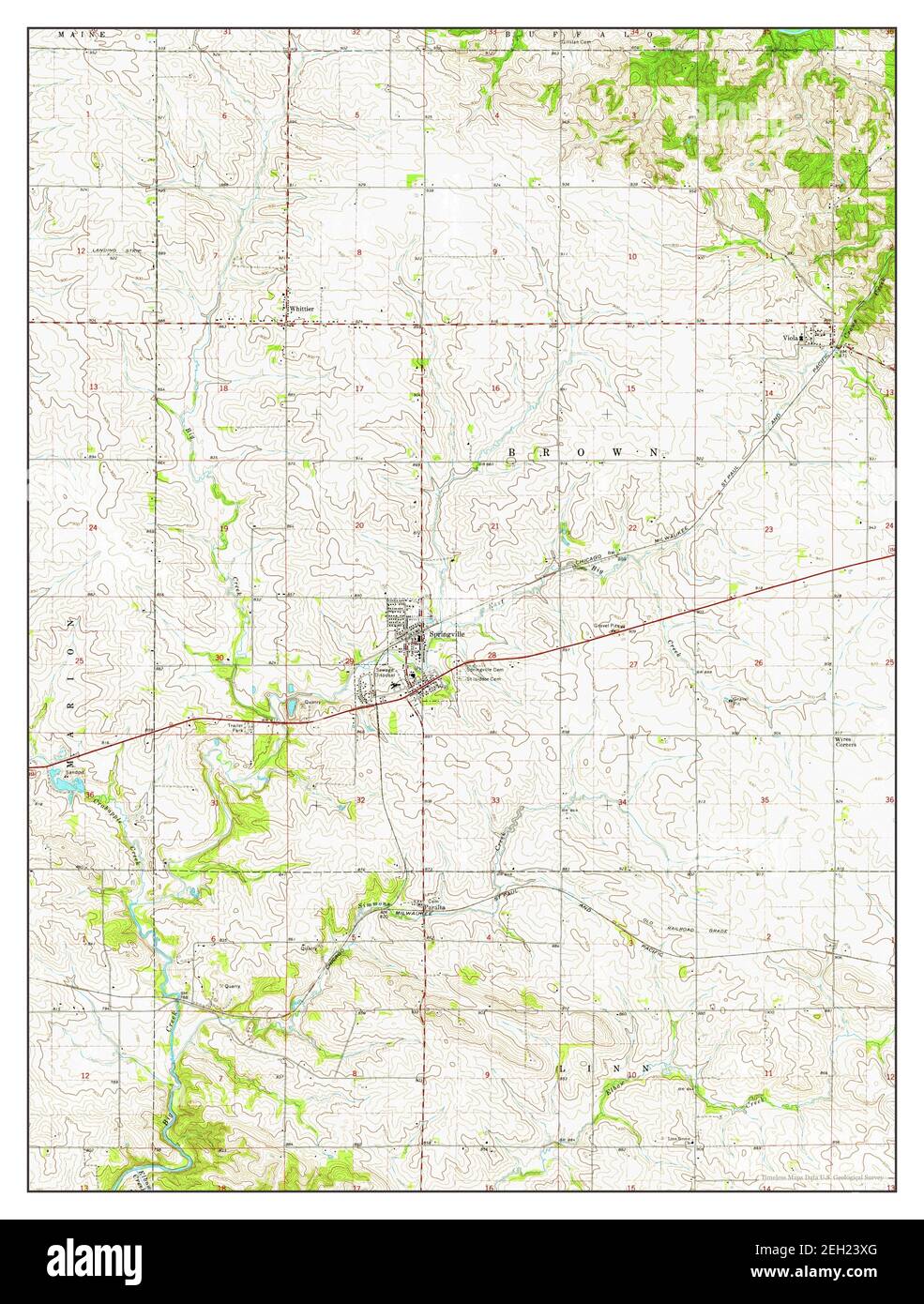 Springville, Iowa, map 1973, 124000, United States of America by