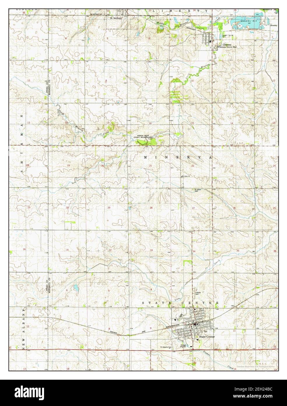 State Center, Iowa, map 1975, 124000, United States of America by