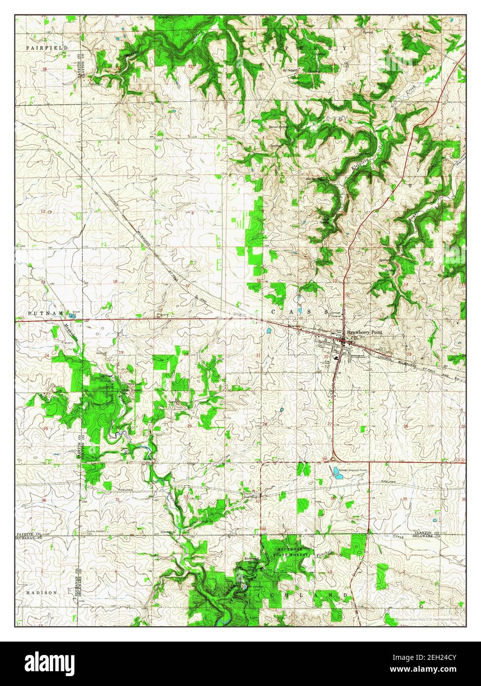 Strawberry Point, Iowa, map 1965, 124000, United States of America by