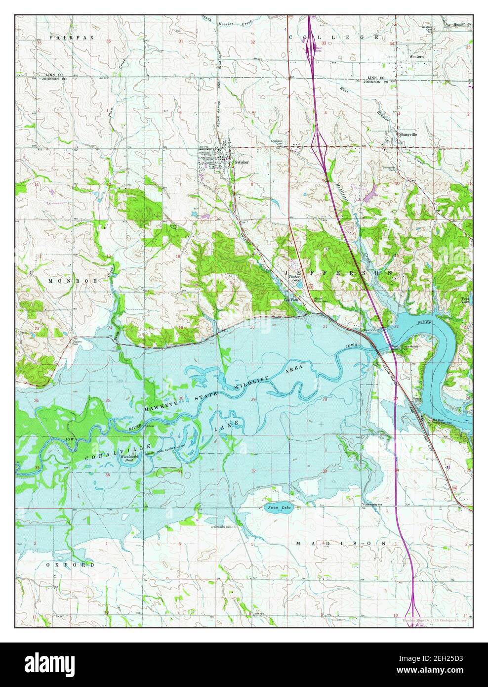 Swisher, Iowa, map 1968, 124000, United States of America by Timeless