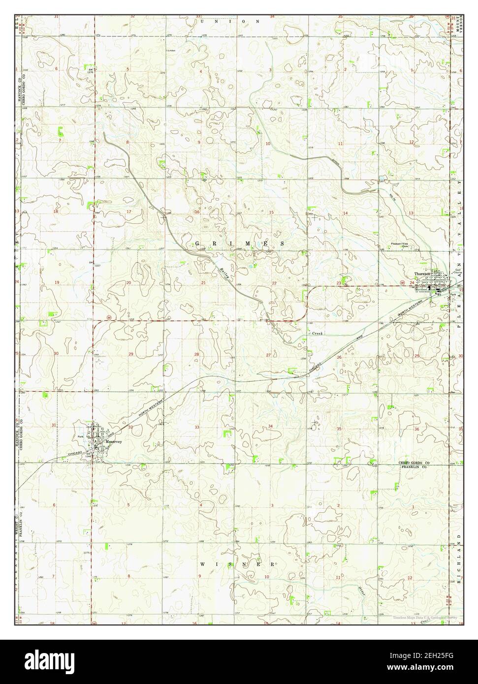 Thornton, Iowa, map 1972, 124000, United States of America by Timeless