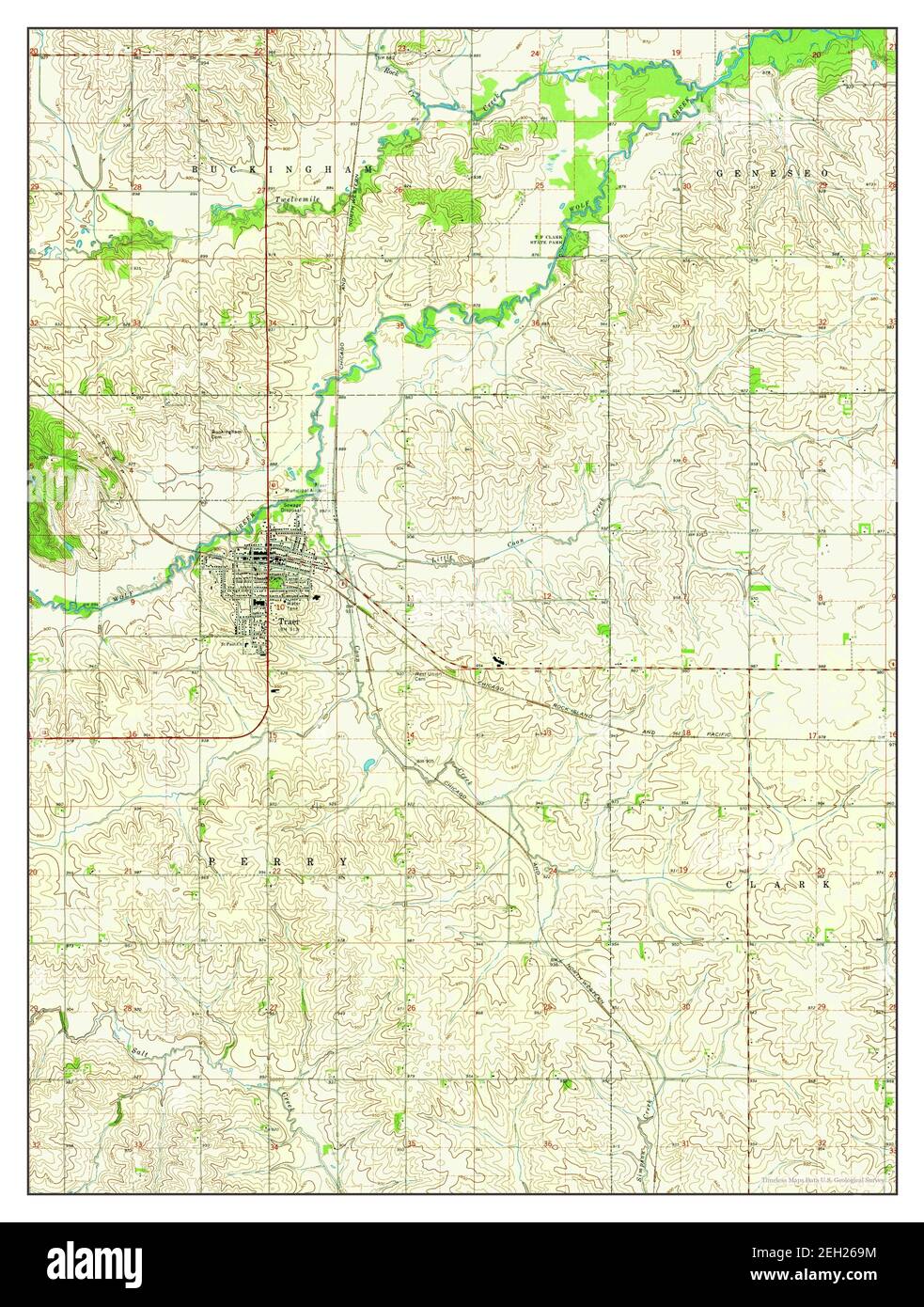 Traer, Iowa, map 1971, 124000, United States of America by Timeless
