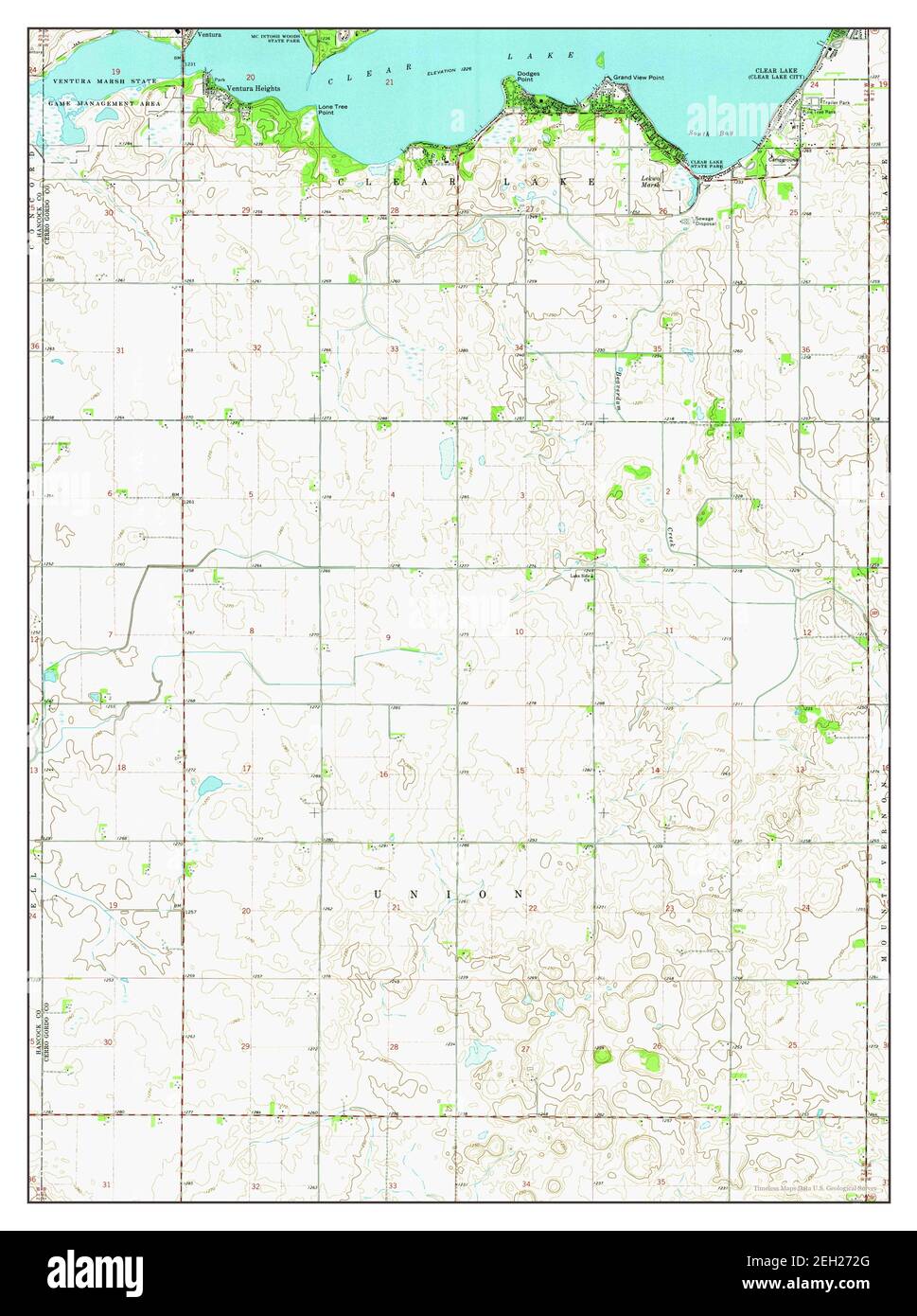 Ventura Heights, Iowa, map 1972, 124000, United States of America by