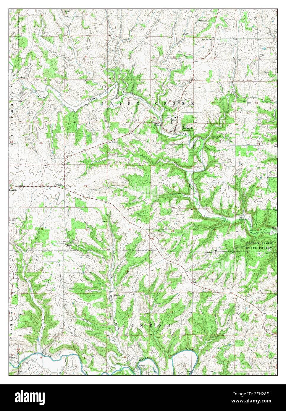Waterville, Iowa, map 1971, 124000, United States of America by