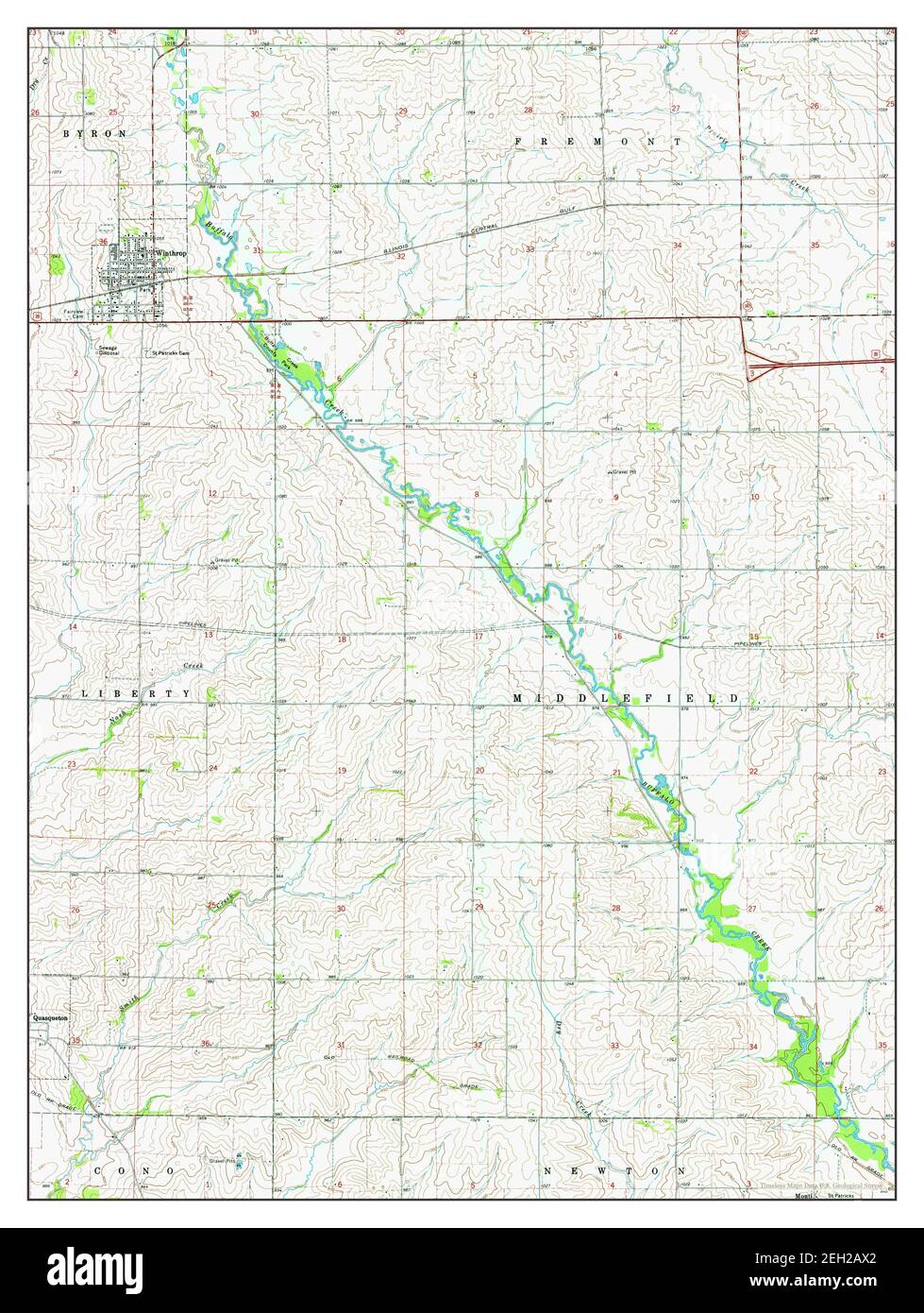 Winthrop, Iowa, map 1973, 124000, United States of America by Timeless