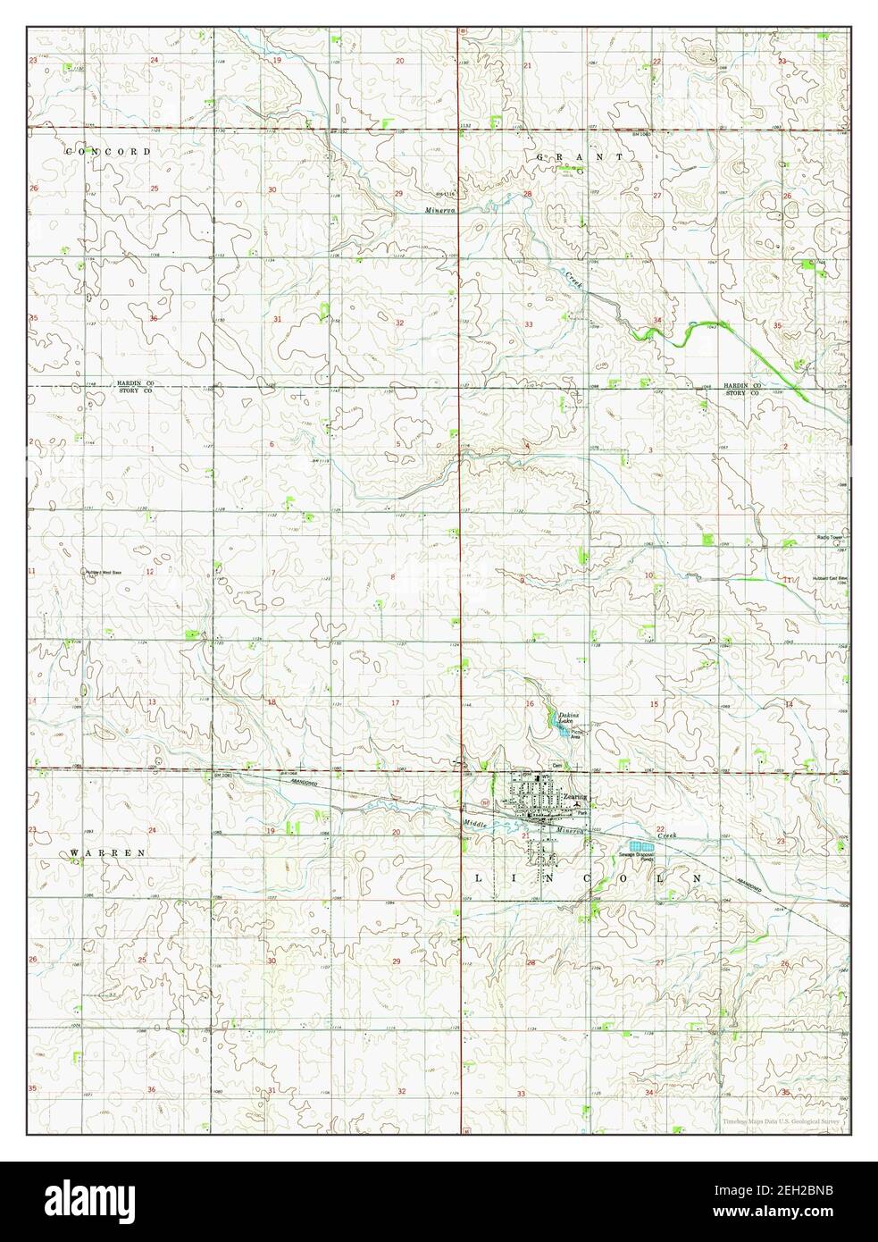Zearing, Iowa, map 1975, 124000, United States of America by Timeless